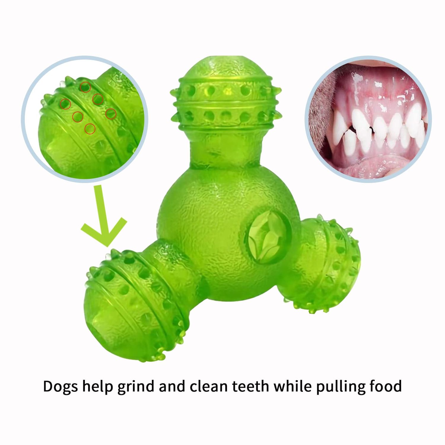 Eilin Dog IQ Training Balls Food Distribution Toys Dog Treat Toy Balls Chew Clean Teeth Toys Interactive Increase IQ Cat Dog Pets Toys (Green)