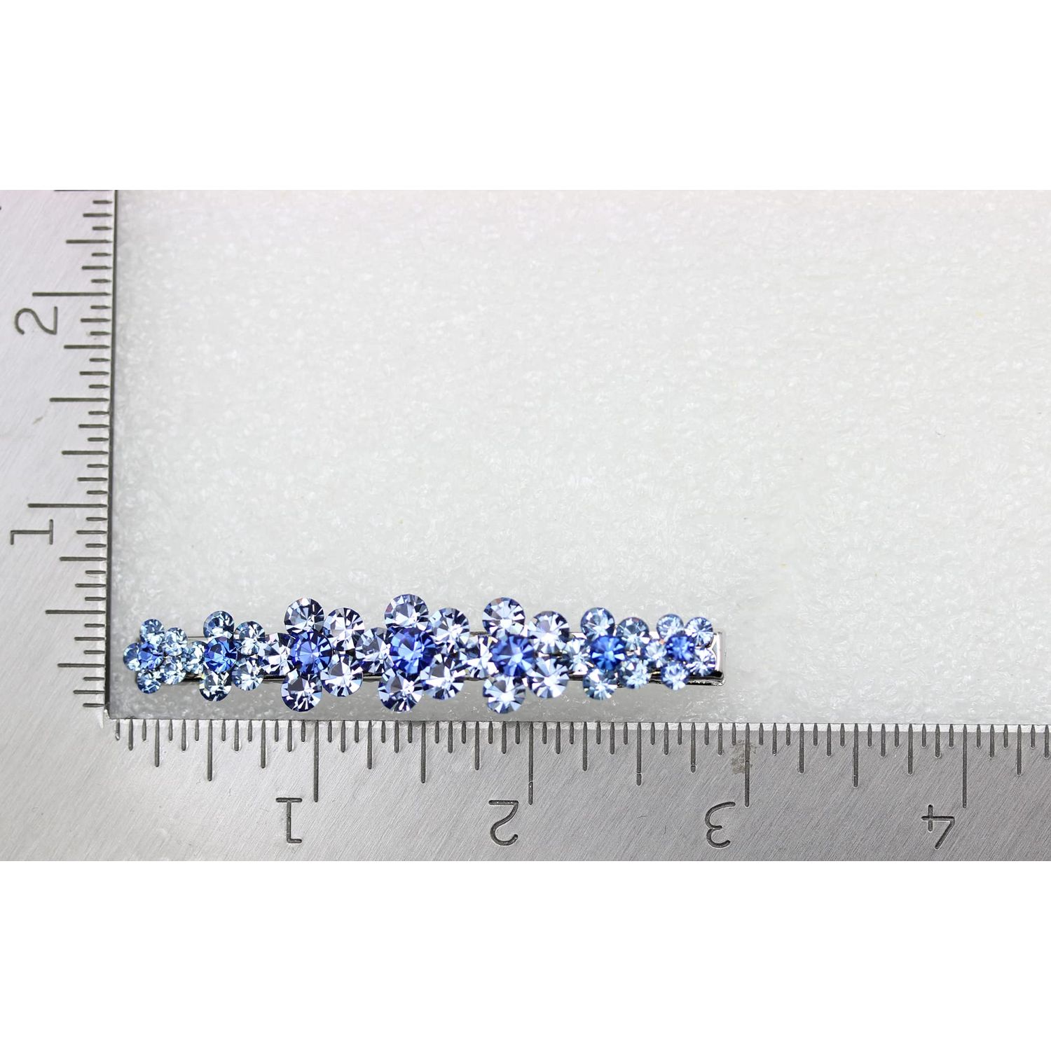 Faship Gorgeous Blue Crystal Floral Small Alligator Hair Clip
