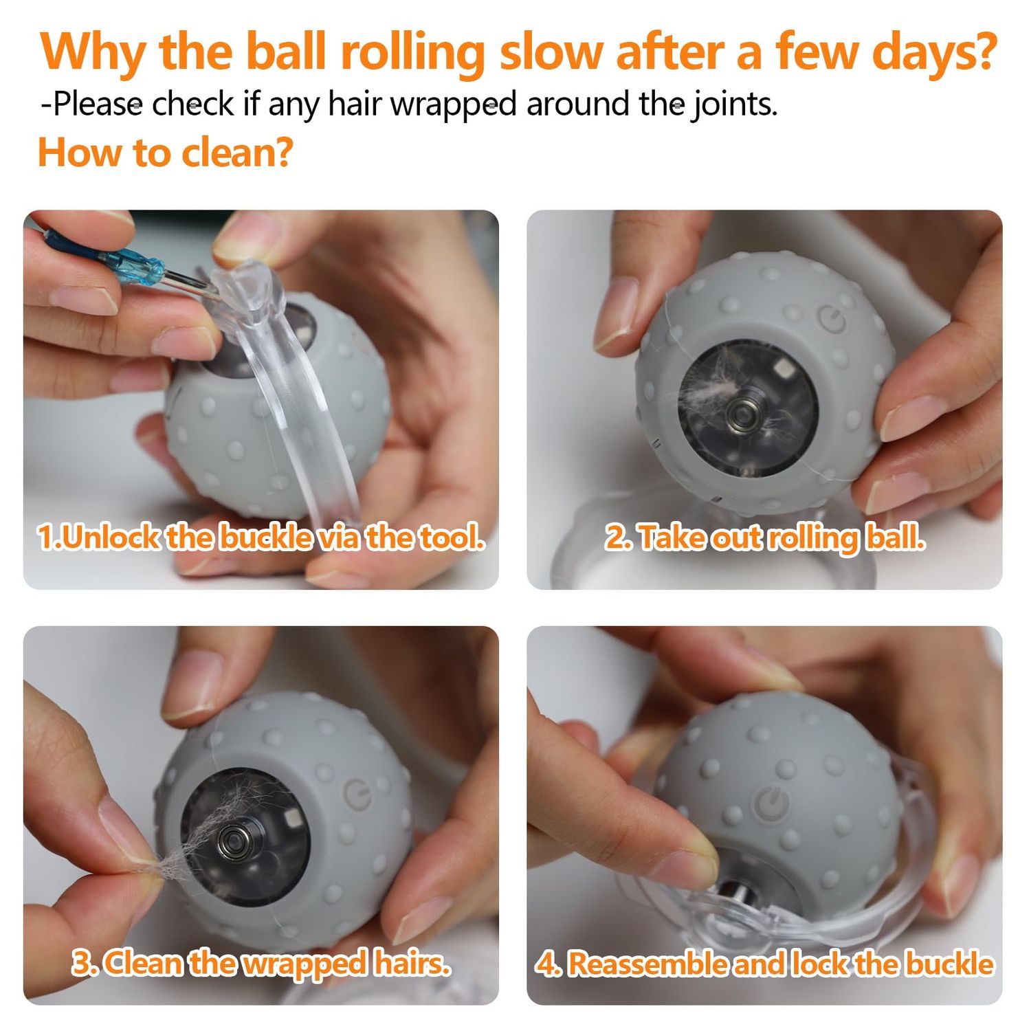 BENTOPAL Interactive Cat Toys Ball Paw Activated, Super Power Cat Exercise Toys for Indoor Cats (Grey)