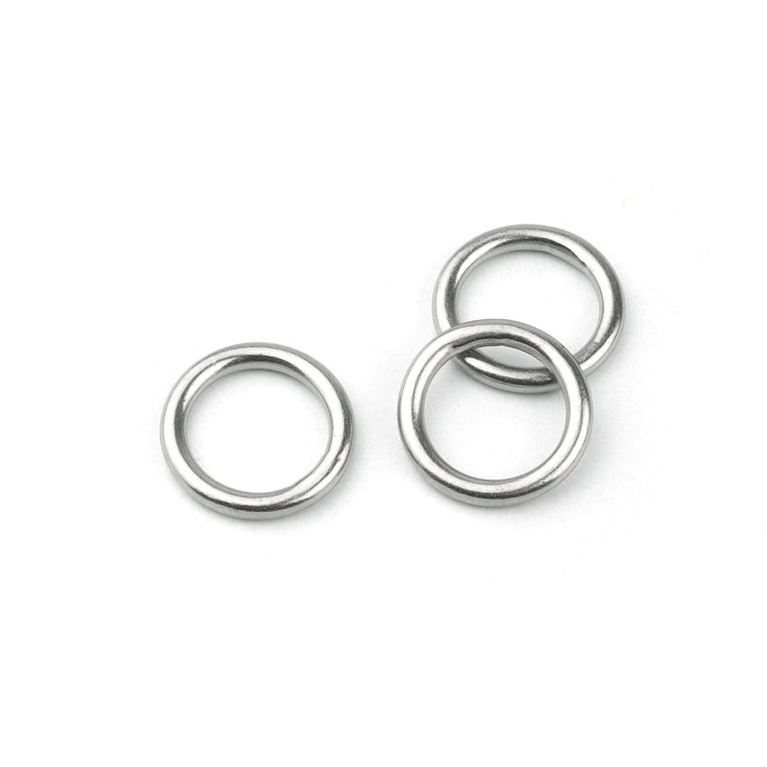 Hamineler 30 PCS Welded Stainless Steel O-Ring Welded Round Rings for Camping Belt, Dog Leashes, Luggage Accessories (3mm×15mm ID)