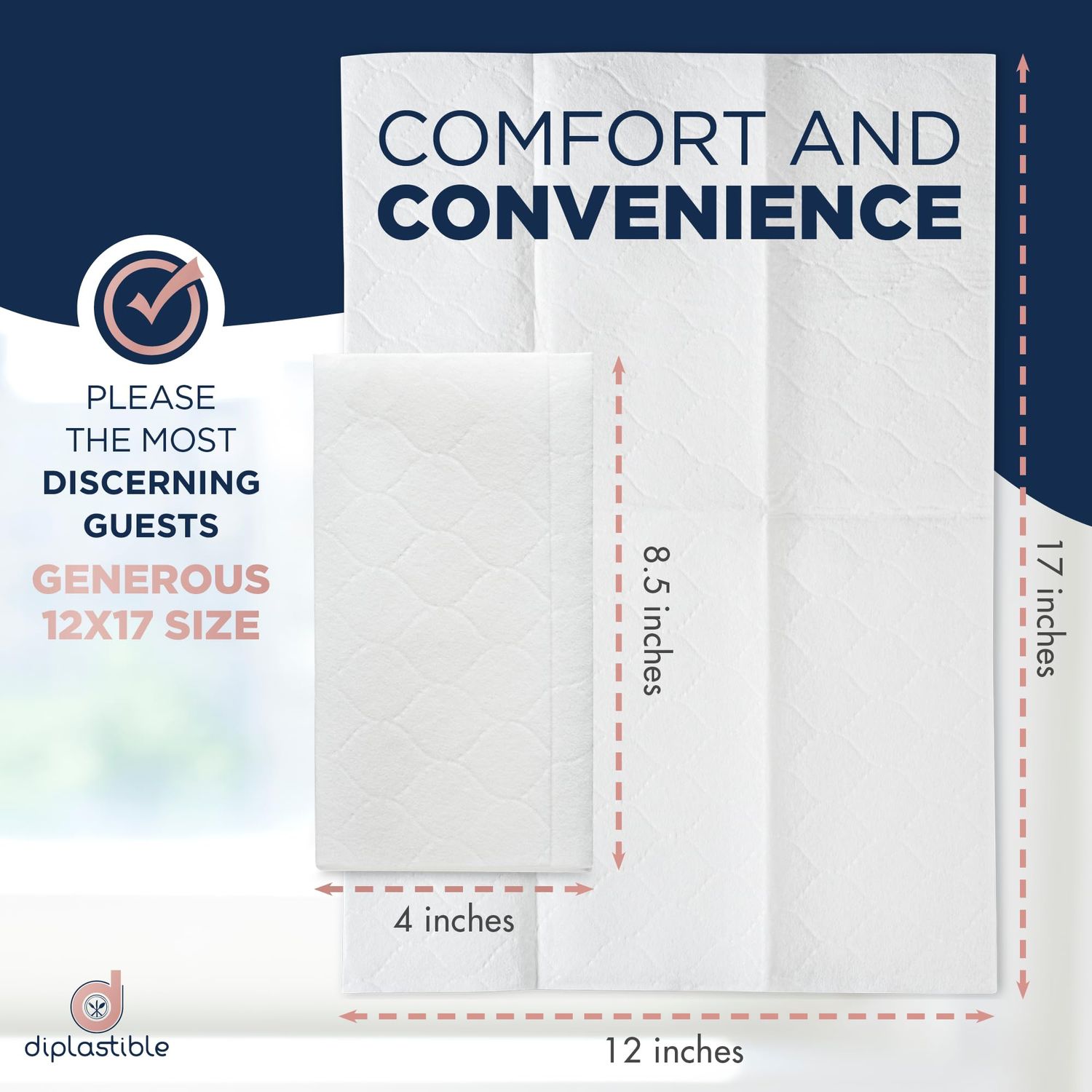 Disposable Guest Towels 500 Pack - White Napkins for Guest Bathroom, Heavy Duty Disposable Hand Towels, Ultra Absorbent Linen Feel Paper Napkins for Bathroom, Parties and Events