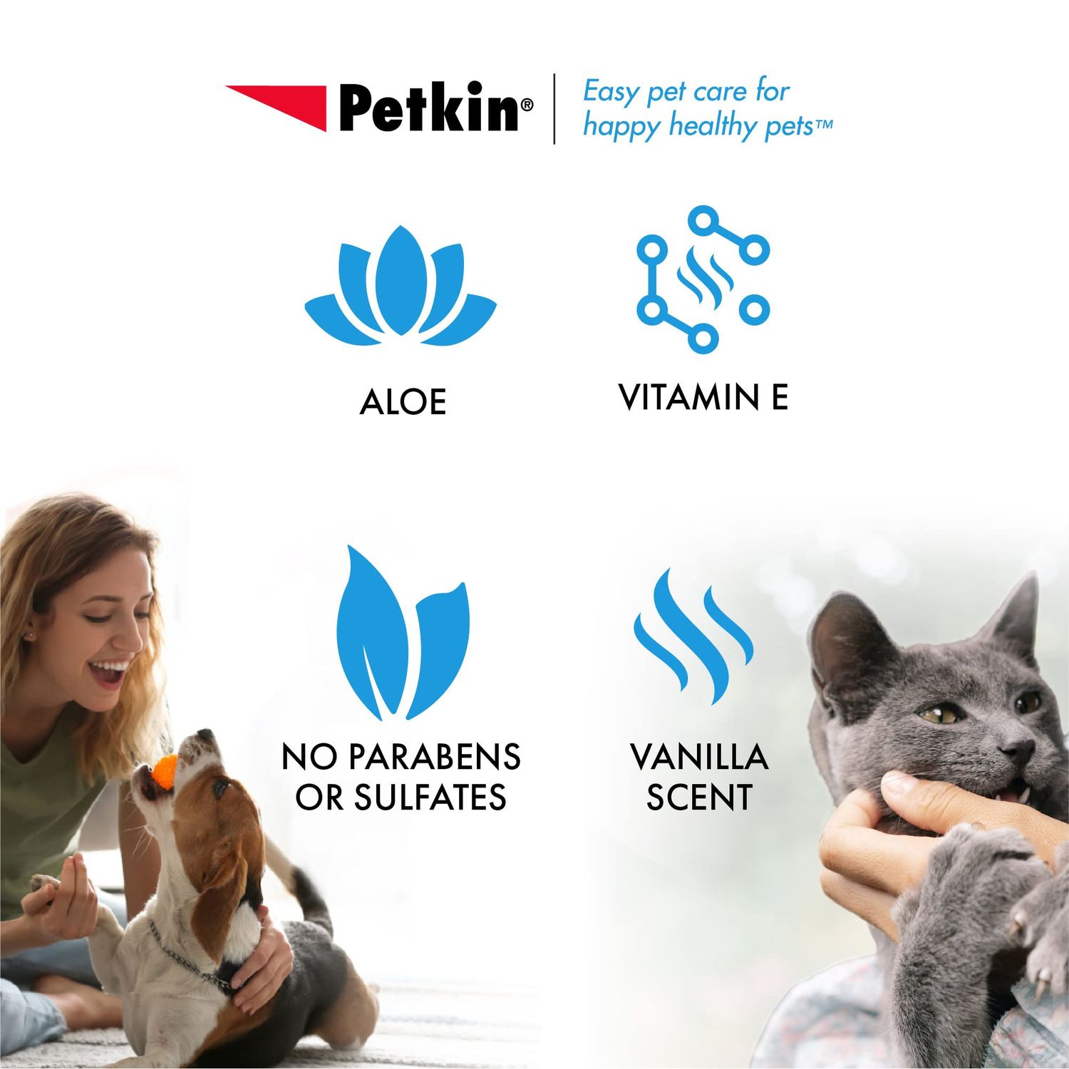 Petkin Mega PetWipes, 200 Wipes - Pet Wipes for Dogs and Cats - For Face, Paws, Ears, Body and Eye Area - Super Convenient Dog Cleaning Wipes, Ideal for Home or Travel - Easy to Use