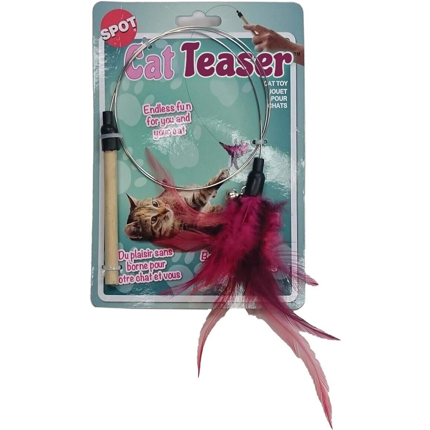 Spot Cat Prancer Teaser Wand Assorted Catnip Cat Toy, 44 in