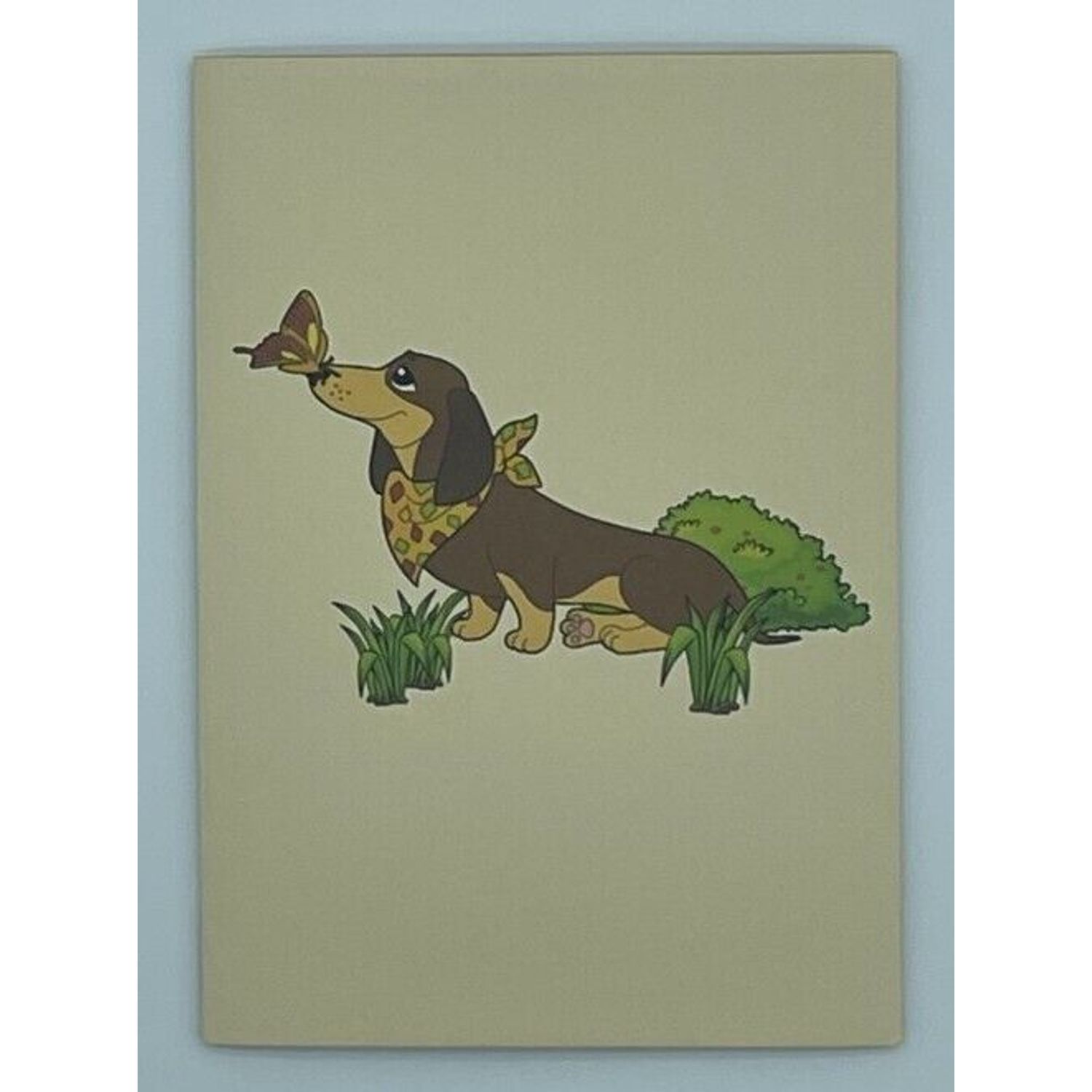 Dachshund Dog 3D Pop Up Card Dog House Butterfly grass breeder Puppy Best Friend