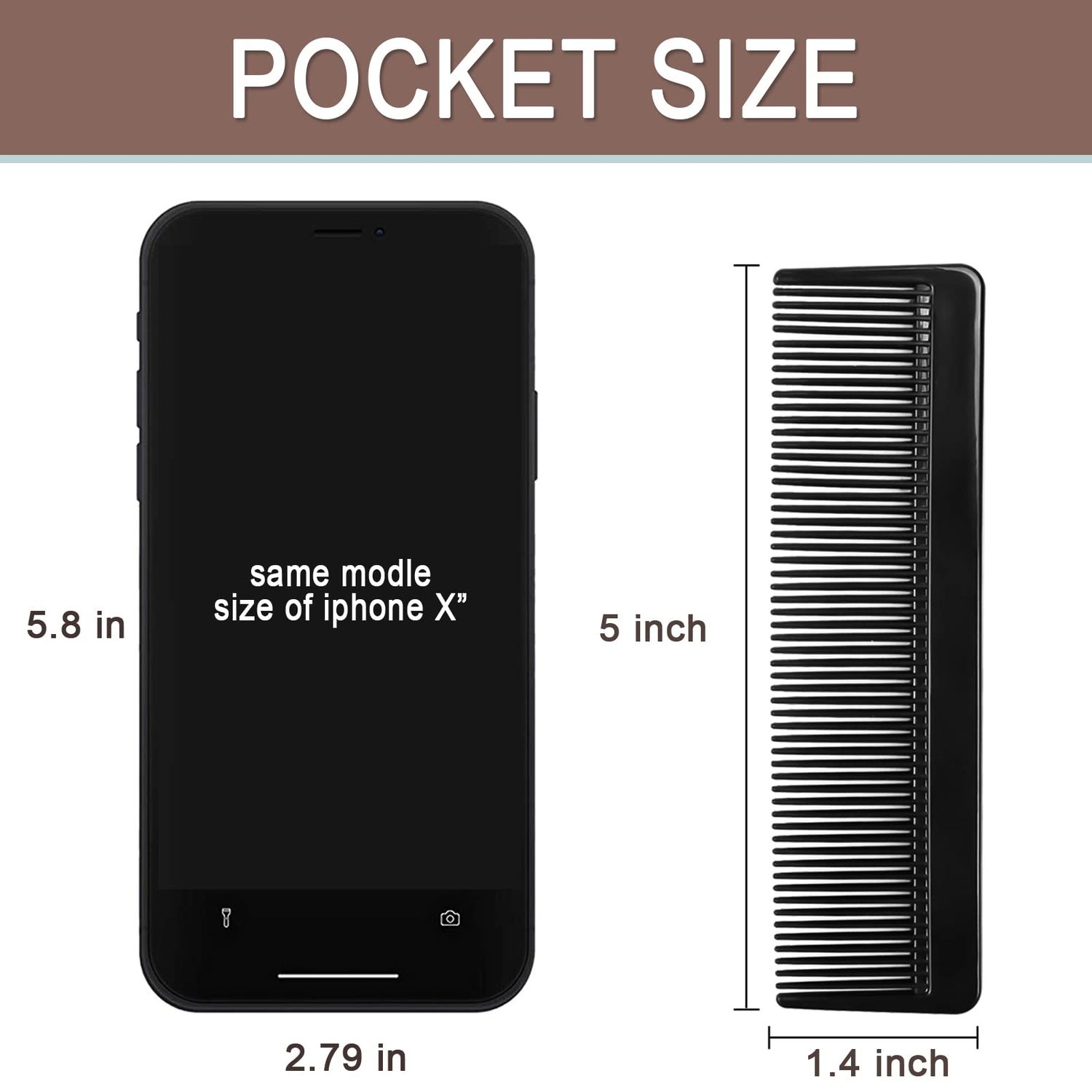 100 Pack Pocket Hair Combs Individually Wrapped, Fine Combs In Bulk Individually Wrapped, Bulk Combs, Beard Combs Bulk Pocket Pet Dog Grooming Hair Lice Combs