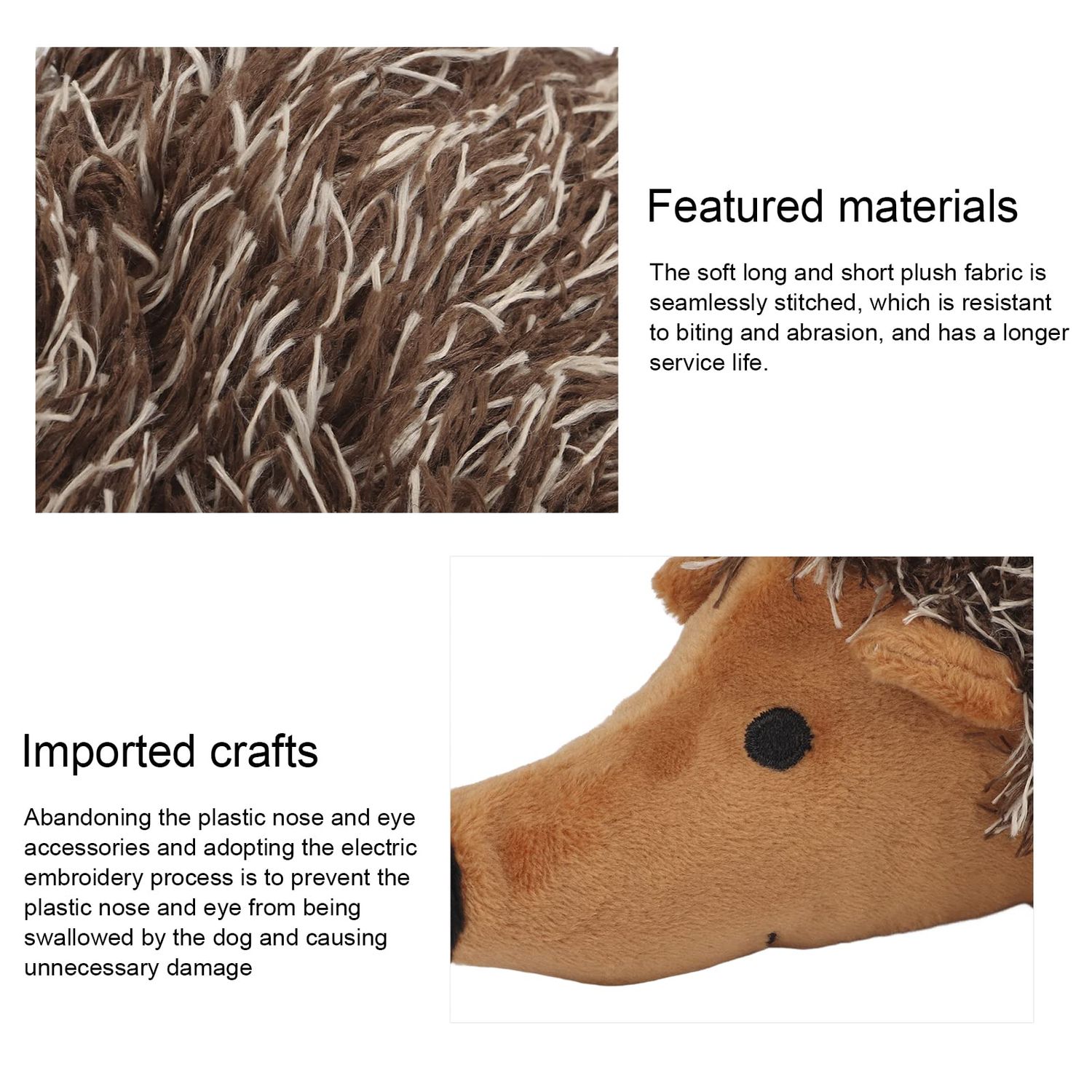 Pilipane Plush Dog Toy, Hedgehog Dog Squeaky Toy, Soft Animal Plush Dog Toothbrush Chew Toy, Interactive Squeaky Hide and Seek Plush Dog Toy,Stuffed Biting Training Playing Toys for Pet Puppy Chewers
