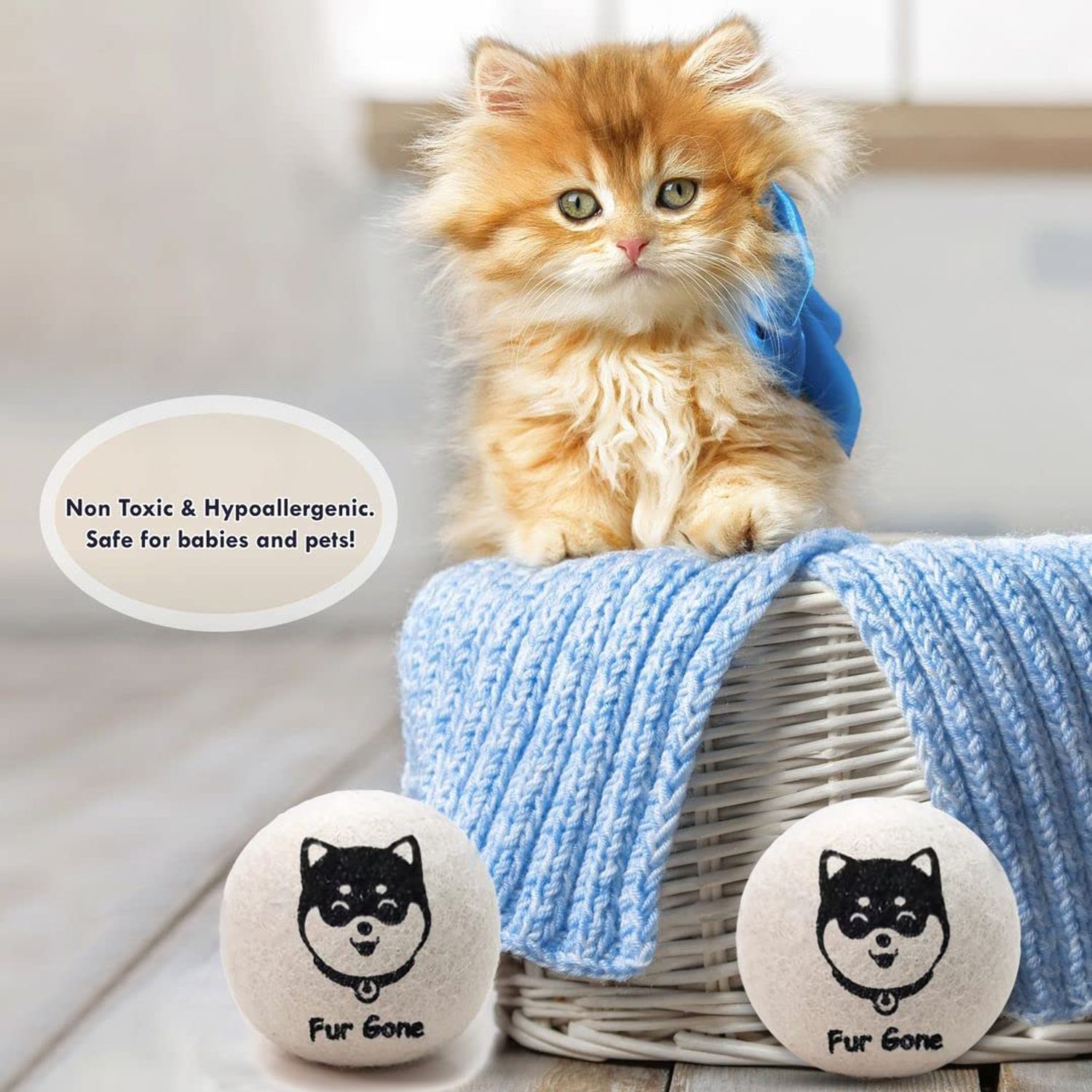 Bienstylife Wool Dryer Balls for Pet Hair Remover Organic Reusable Laundry Dryer Balls Pre-Wash Lint Remover for Dog/Cat Pet Hair Shaver for Laundry Hair Catcher for Washing Machine