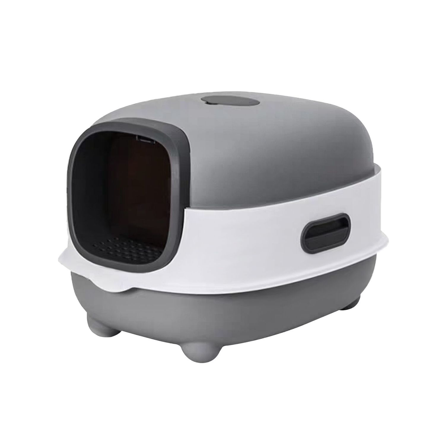Compact Enclosed Cat Litter Box with Litter Scoop Plastic Cat Toilet Easy Clean