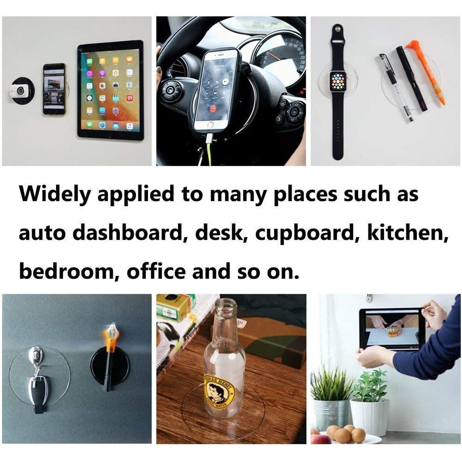 FMELAH Sticky Gel Pads Multi Function Removable Anti Slip Gel Pad Magic Gel Mat Stick on Car Dashboard Glass Mirrors Metal Tile Walls Kitchen Stand Recipe Holder Non-Slip Rug Pet Bowl Mat Pad