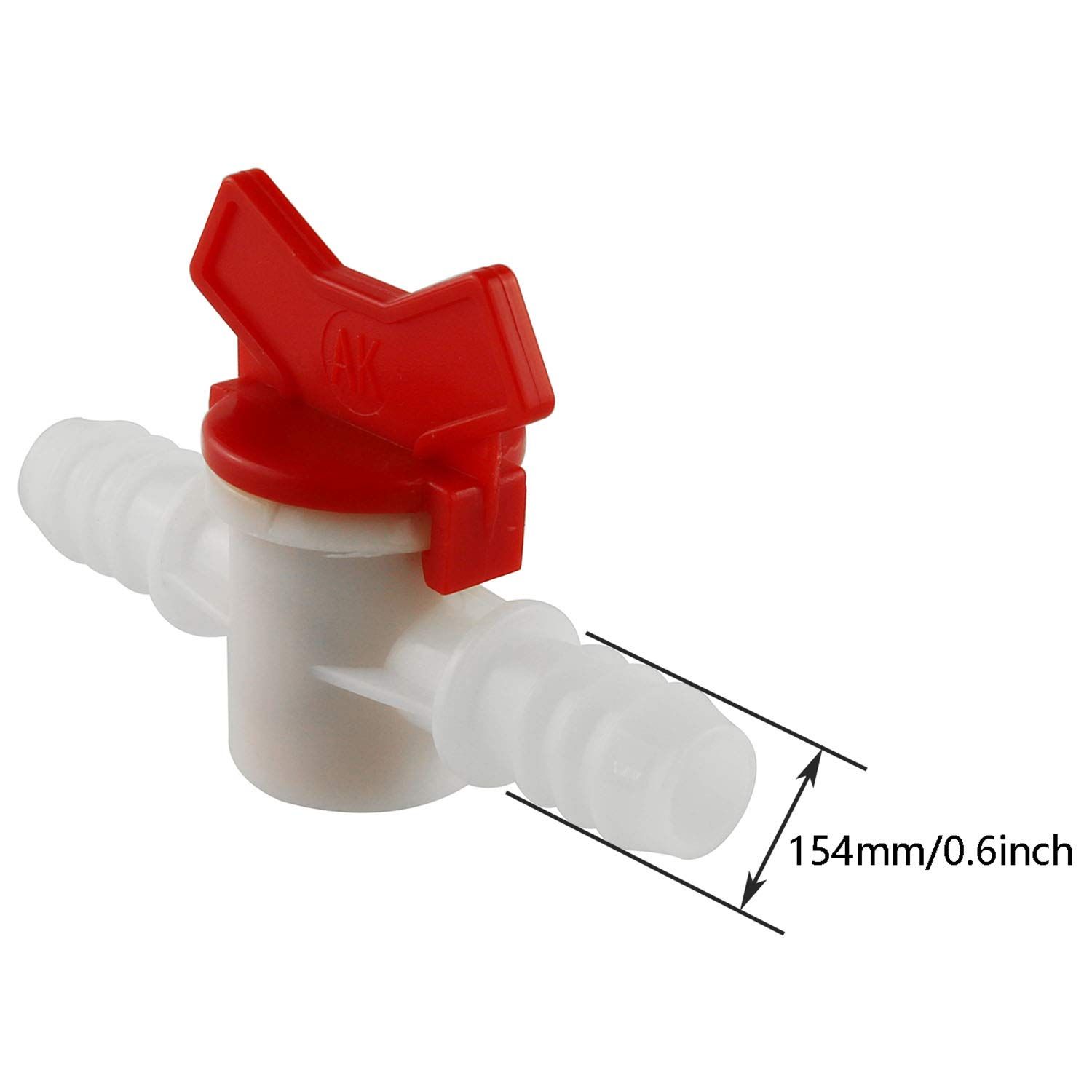 DGZZI Barbed Ball Valve 2PCS 1/2-Inch ID In-Line Ball Valve Shut-Off Switch with Hose Barb for Drip Irrigation and Aquariums White