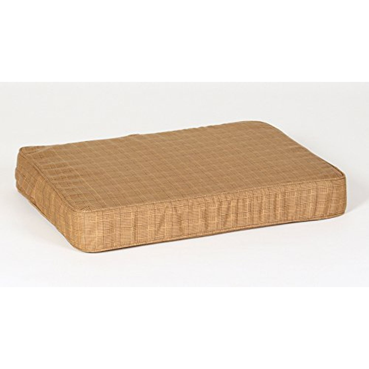 Small Beige Plaid Orthopedic Foam Dog Bed