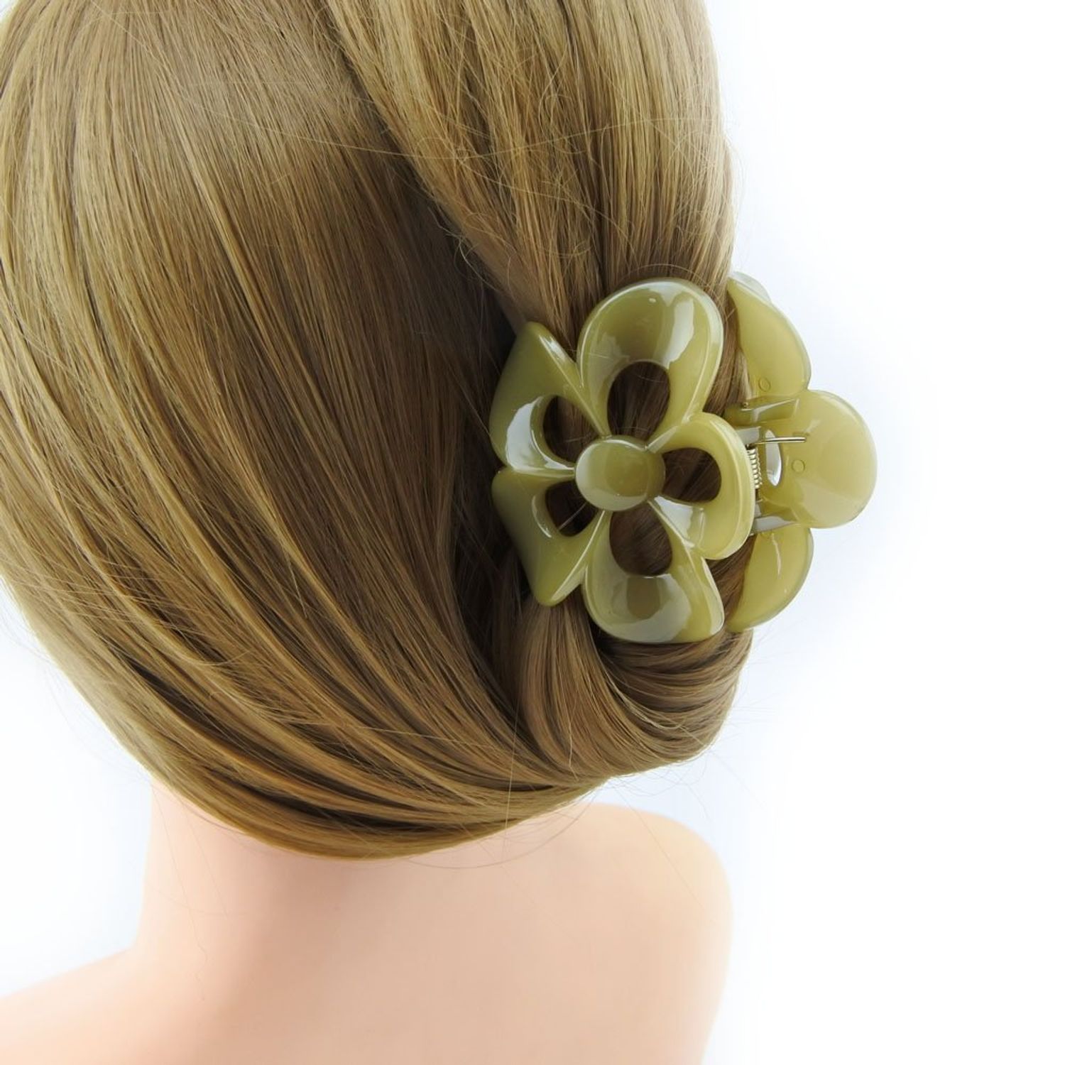 Meilliwish Flower Beautiful Hair Claw Clip for Women 1 PCS(D68)(Yellow)