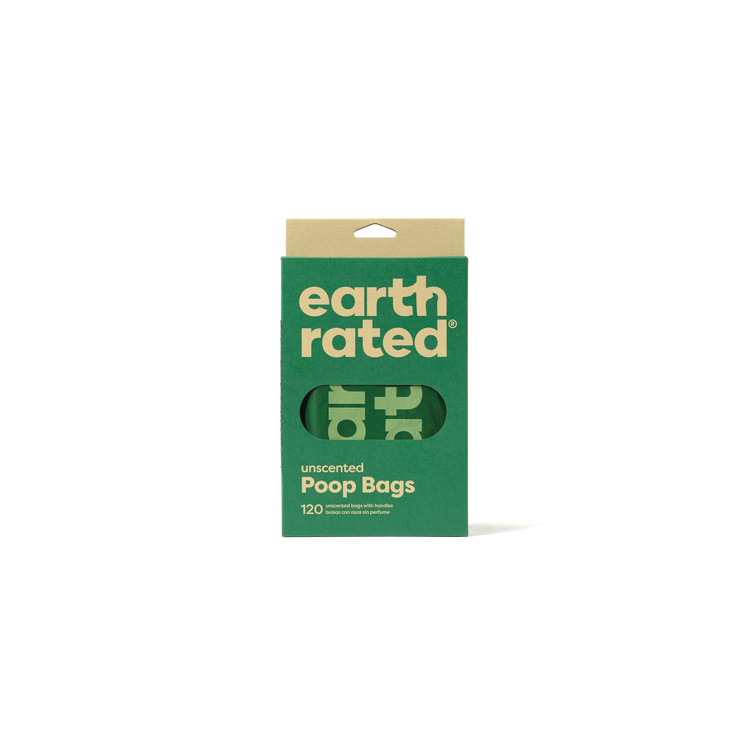 Earth Rated Dog Poop Bags with Handles, Easy Tie and Guaranteed Leakproof, Unscented, 120 Handle Bags