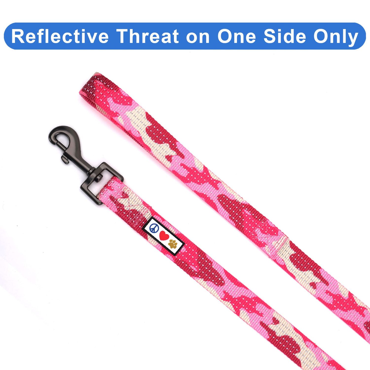 Pawtitas 6 FT Pet Puppy Leash Reflective Dog Leash Comfortable Handle Highly Reflective Threads Heavy Duty Dog Training Leash Available as a 6 ft Small Dog Camo Pink Leash