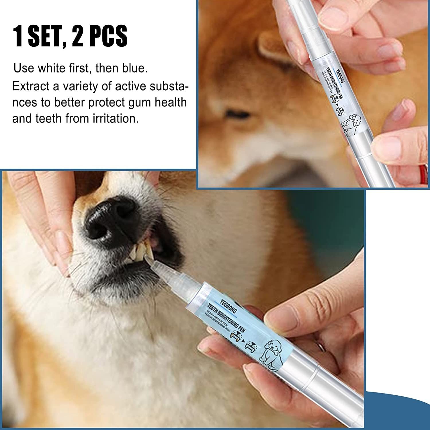 Pet Dog/Cat Teeth Cleaning Pen for Dental Care,Pet Teeth Whitening Pen Tool，Dog Tartar Dental Stone Cleaning 5ML