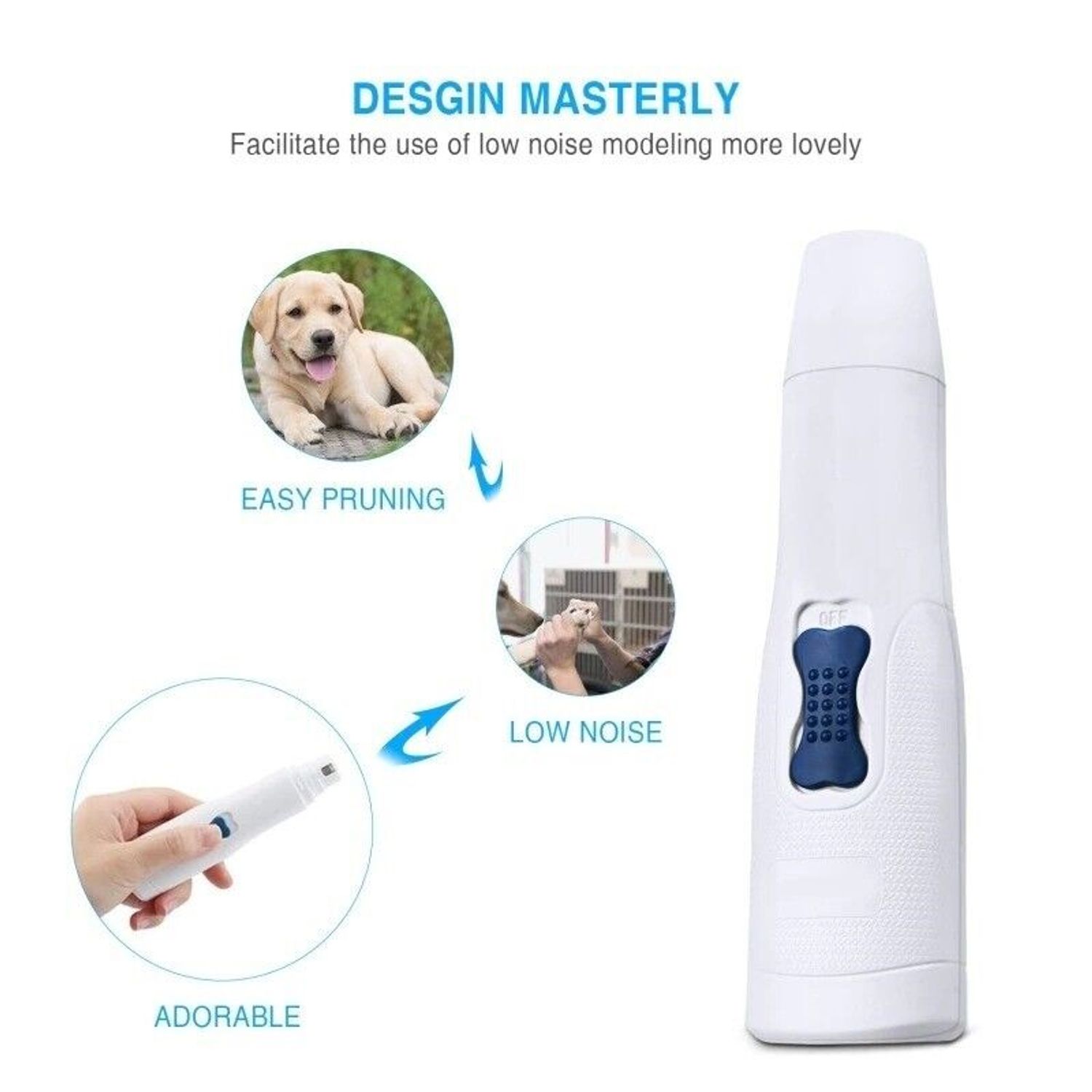 Electric Pet Nail Grinder File Trimmer Dog Cat Pet Claw Grooming Care Clipper Kt