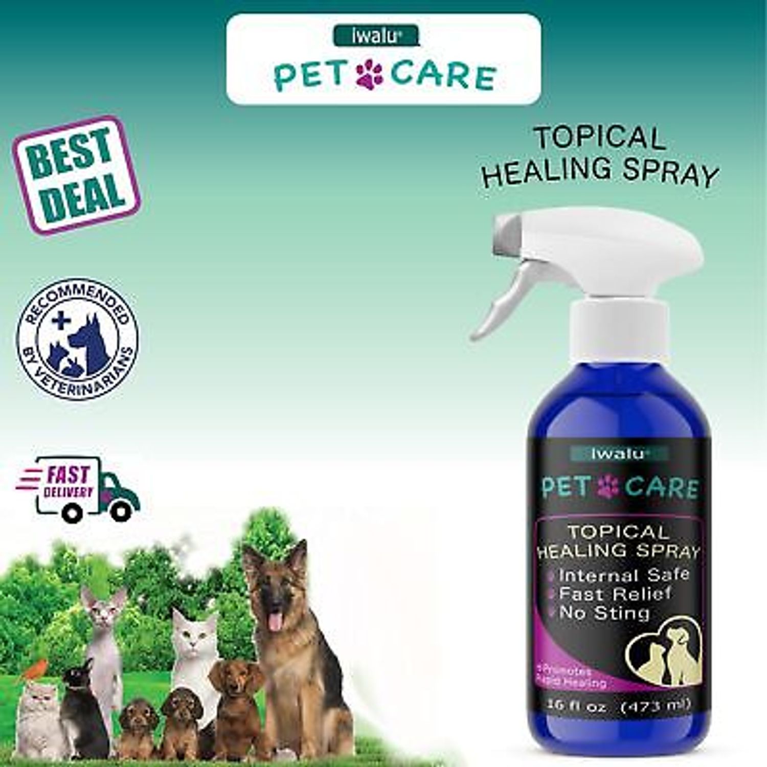 CAT FLEA TREATMENT ITCH RELIEF HEAL & SOOTHE Lick Safe, Pets Love It, SHIPS FREE