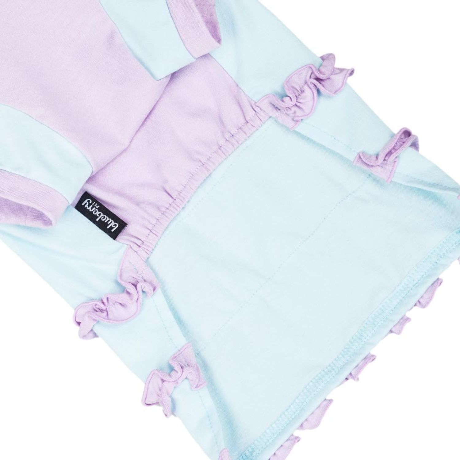 Blueberry Pet Ruffle Polo Cotton Dog Dress, Back Length 12", Pack of 1 Clothes for Dogs