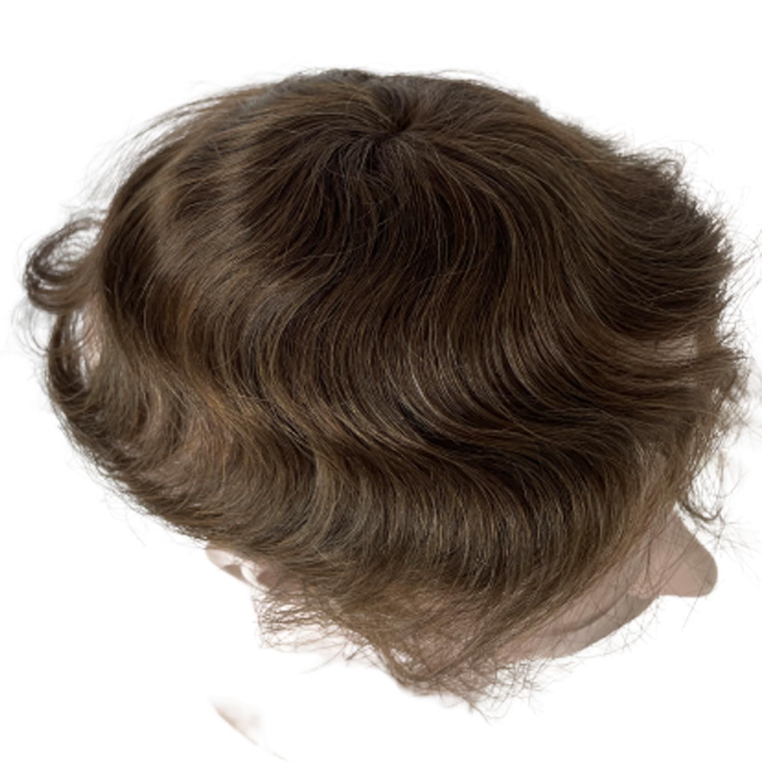 Voloria Bald Spot Hair Patch Toupee for Men 3.15x3.15inches Full PU Skin Base Cover-up Hair Patches Pieces Human Hair Topper Reaplcement Systems Hairpiece (#4 Light Brown Color)