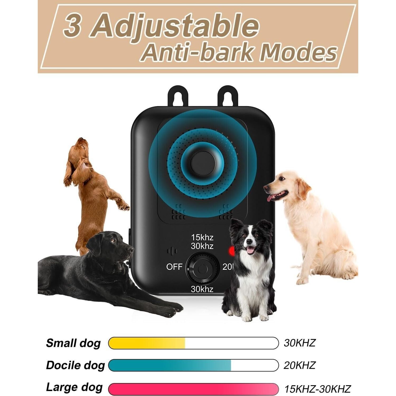 Anti Barking Devices, 2 Pack Auto Dog Bark Control Devices with 3 Modes, Recharg