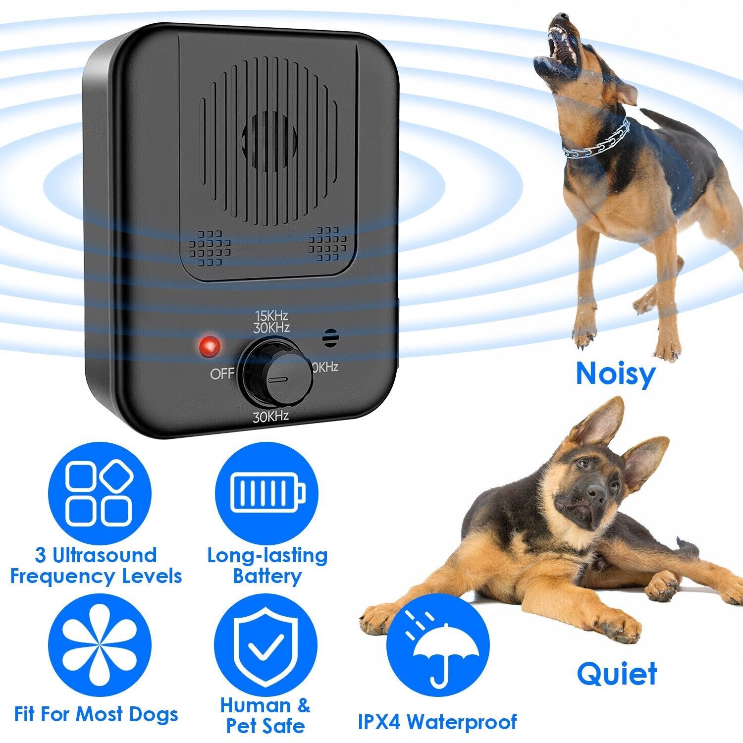 26.2Feet Ultrasonic Anti-Barking Device Dog Bark Control Sonic Silencer Outdoor