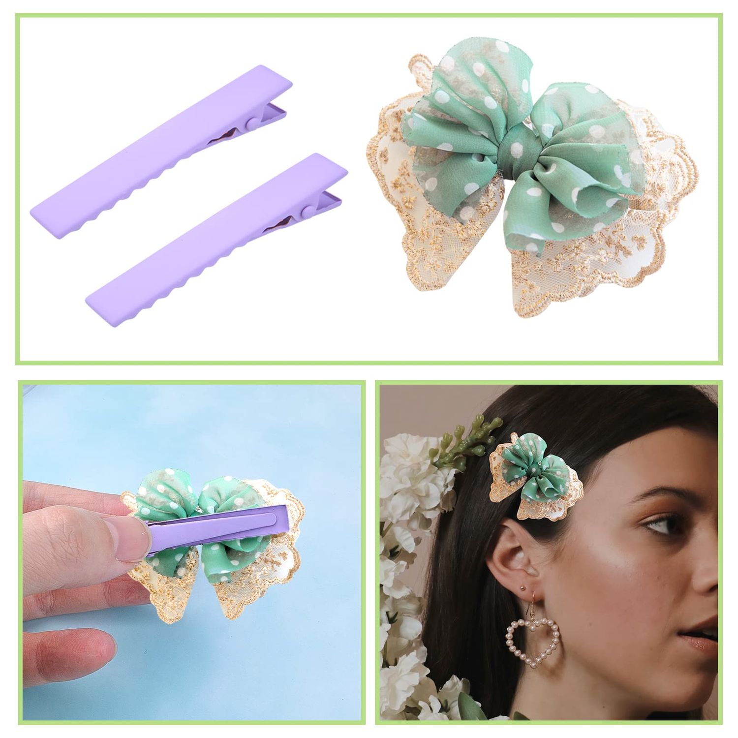 50pcs 10 Colors Alligator Hair Clips Metal Duck Bill Hairclips Single Prong Non-slip Hair Barrette Sectioning Hairpins for Women Girls Salon Styling DIY Accessories