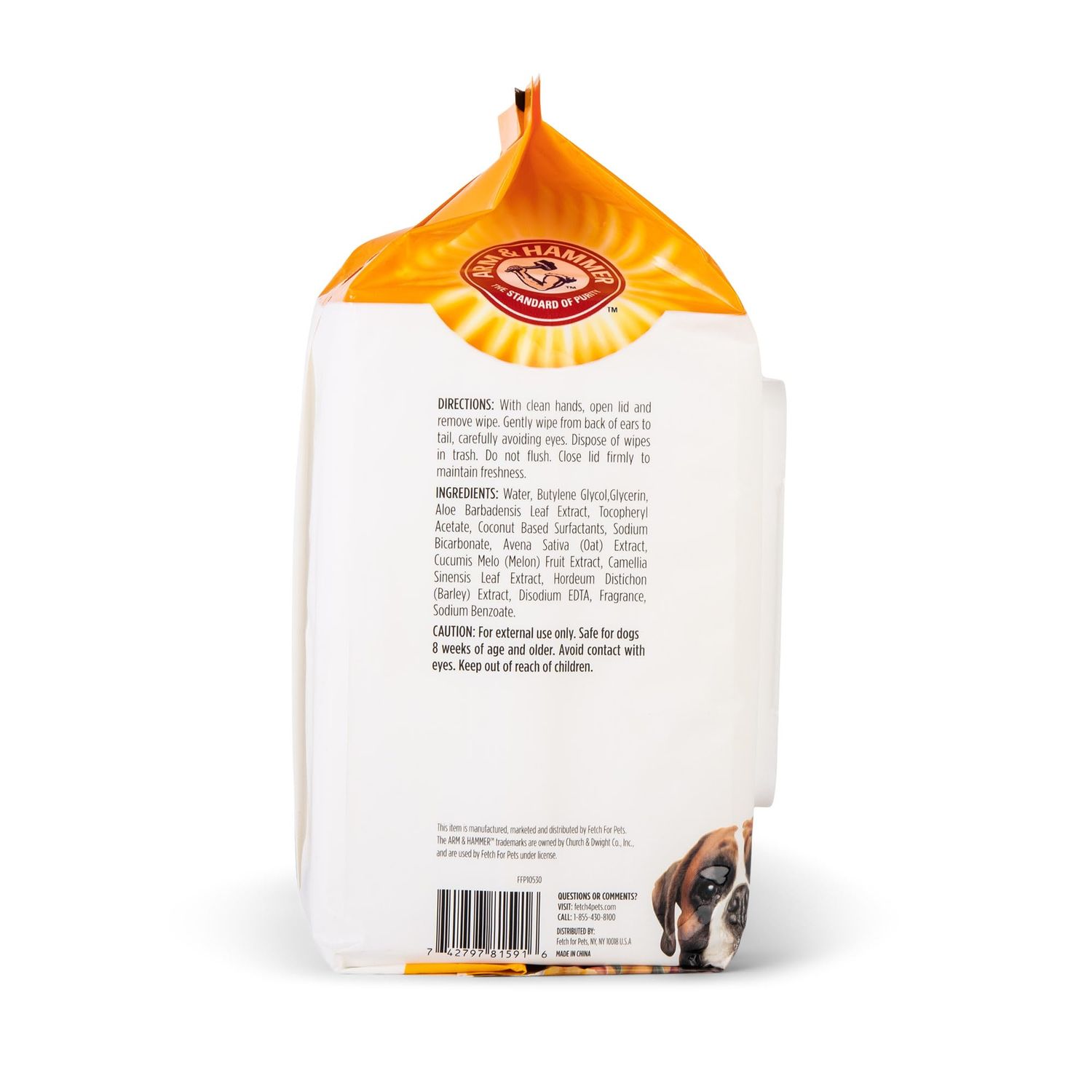 Arm & Hammer for Pets Heavy Duty Multipurpose Pet Bath Wipes | Dog Wipes Remove Odor & Refreshes Skin | Mango Scent, 100 Count, Dog Grooming Wipes for Pets