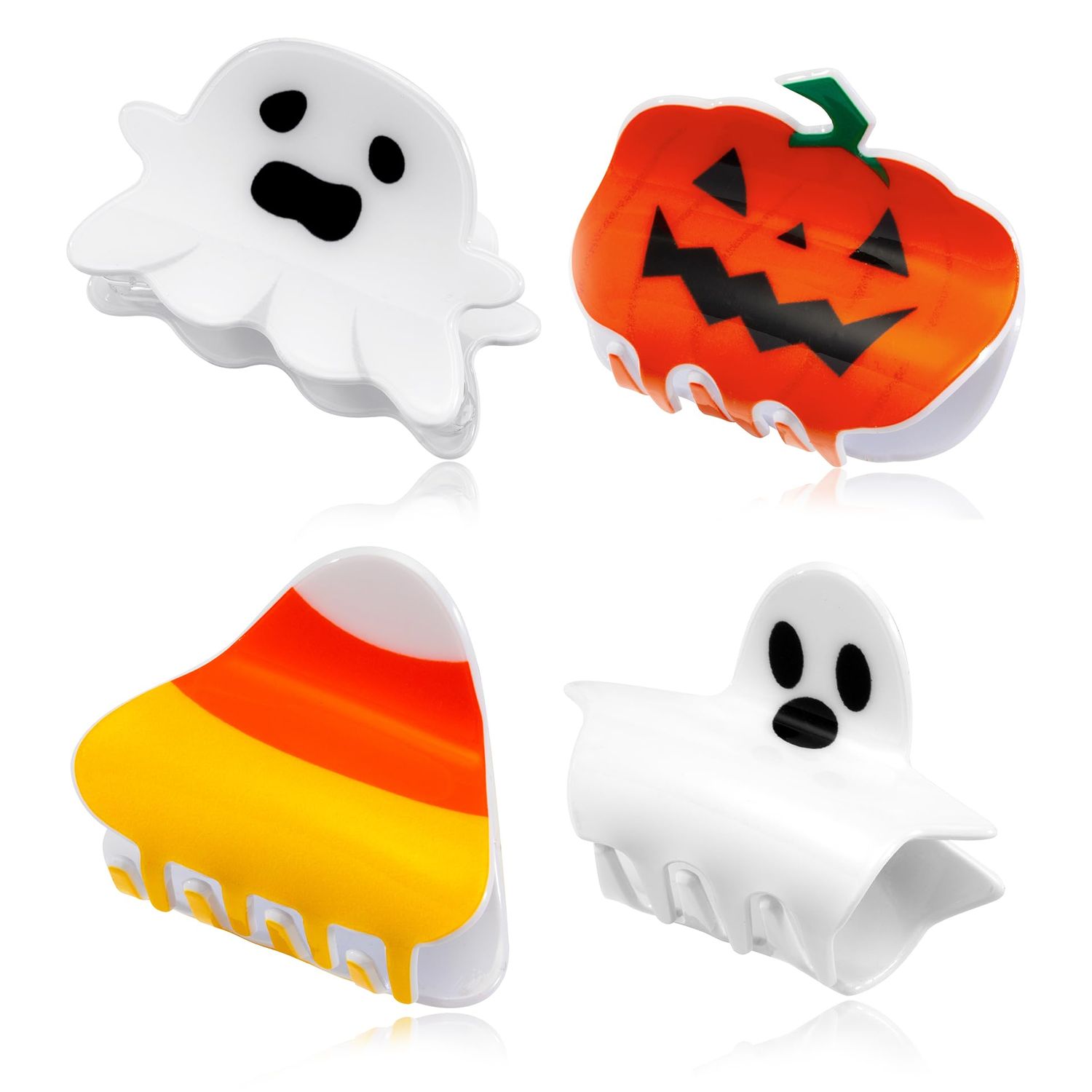 Halloween HairClaw Clips Halloween Pumpkin Ghost Candy Corn Charm Hair Clips for Women Girls Festive Ponytail Clip Medium Hair Clip for Thin Thick Hair Halloween Decoration Hair Accessory Gifts