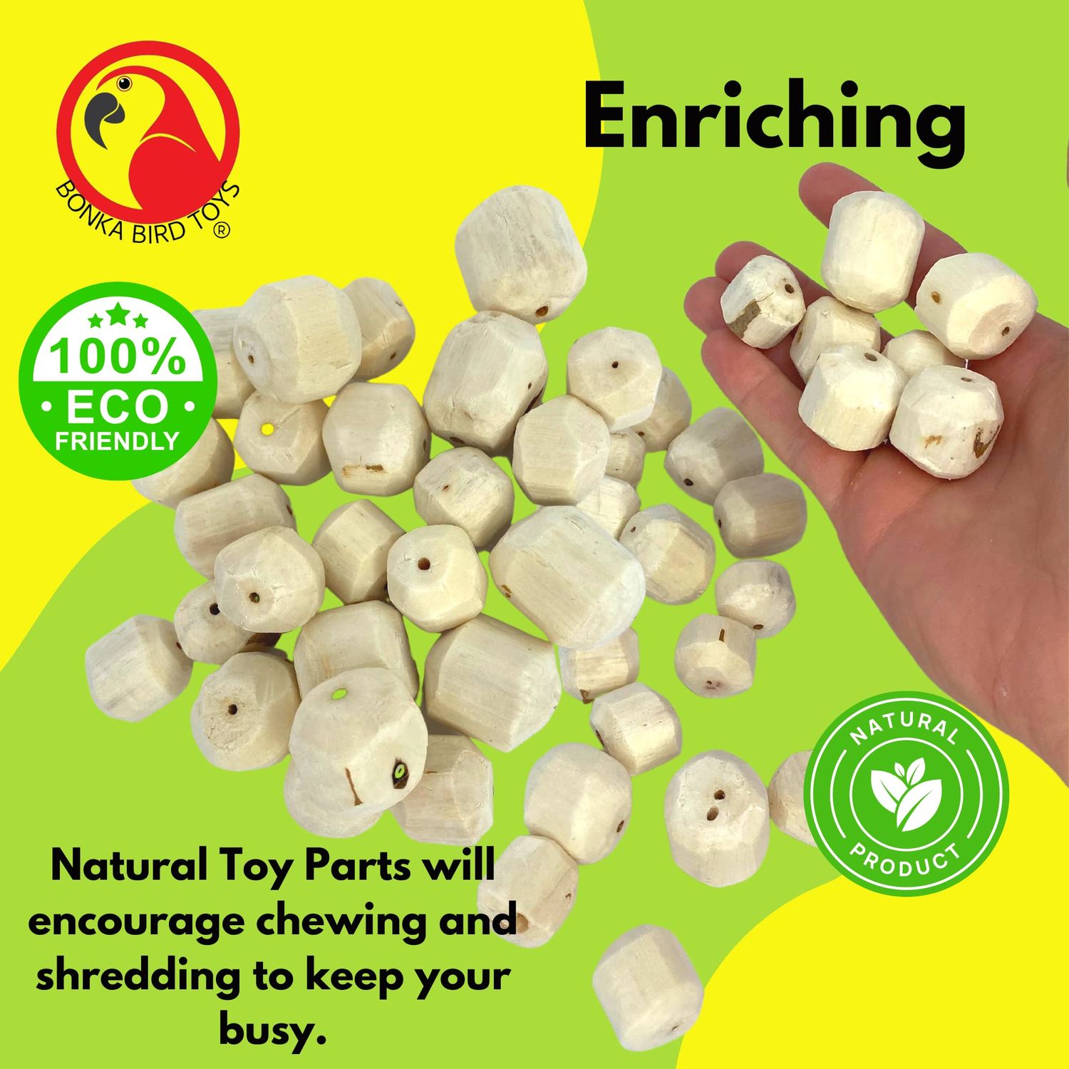 Bonka Bird Toys 3383 Pk24 Sola Rocks Foot Talon Craft Part Bird Toys Natural Chew Foraging Treat for Conures Cockatiels Parakeets and Other Similar Sized Birds