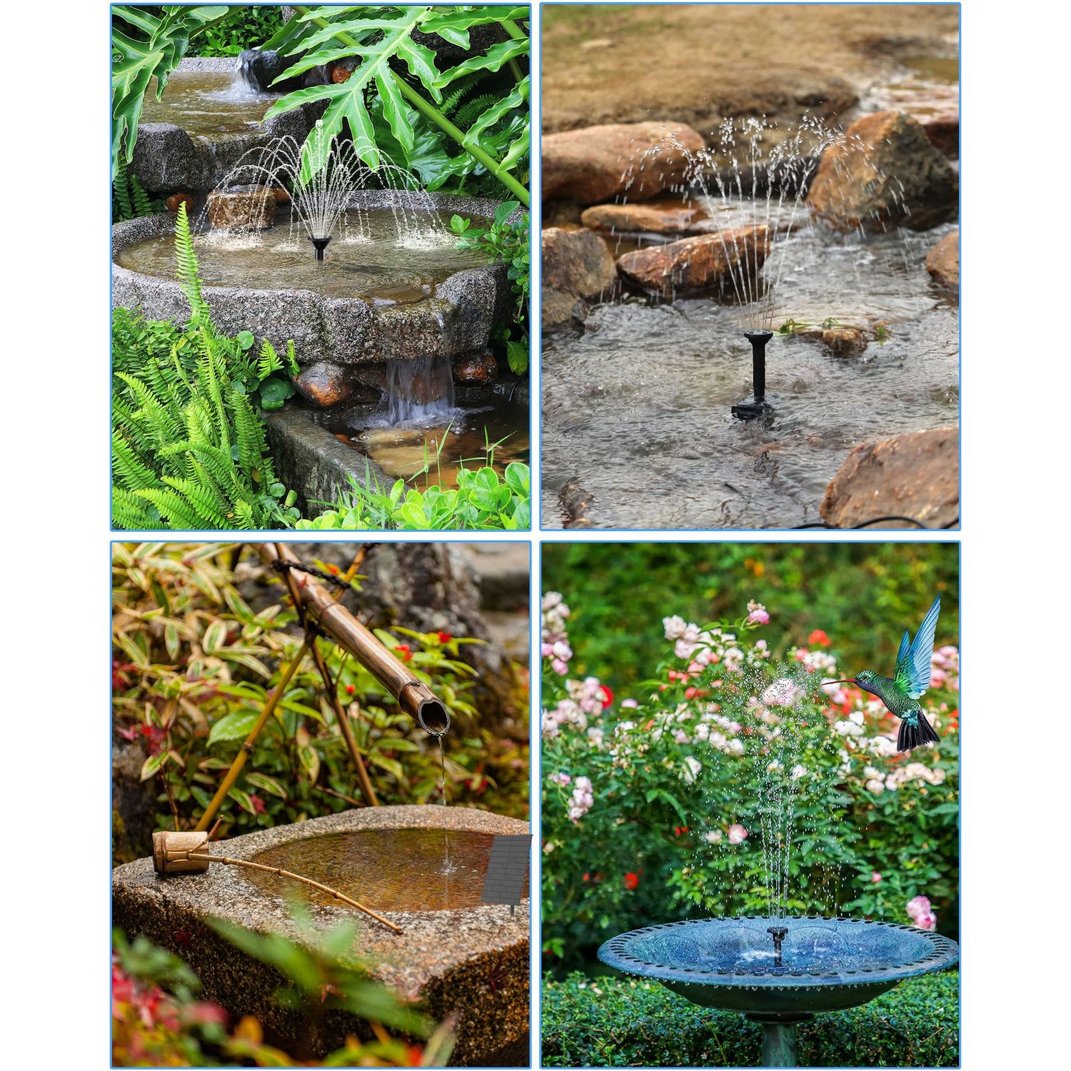 Biling Solar Fountain Pump, Solar Bird Bath Fountain Water Pump Outdoor with Tubing, Solar Fountain for Bird Bath, Garden Pond, Pool, Fish Tank,Backyard