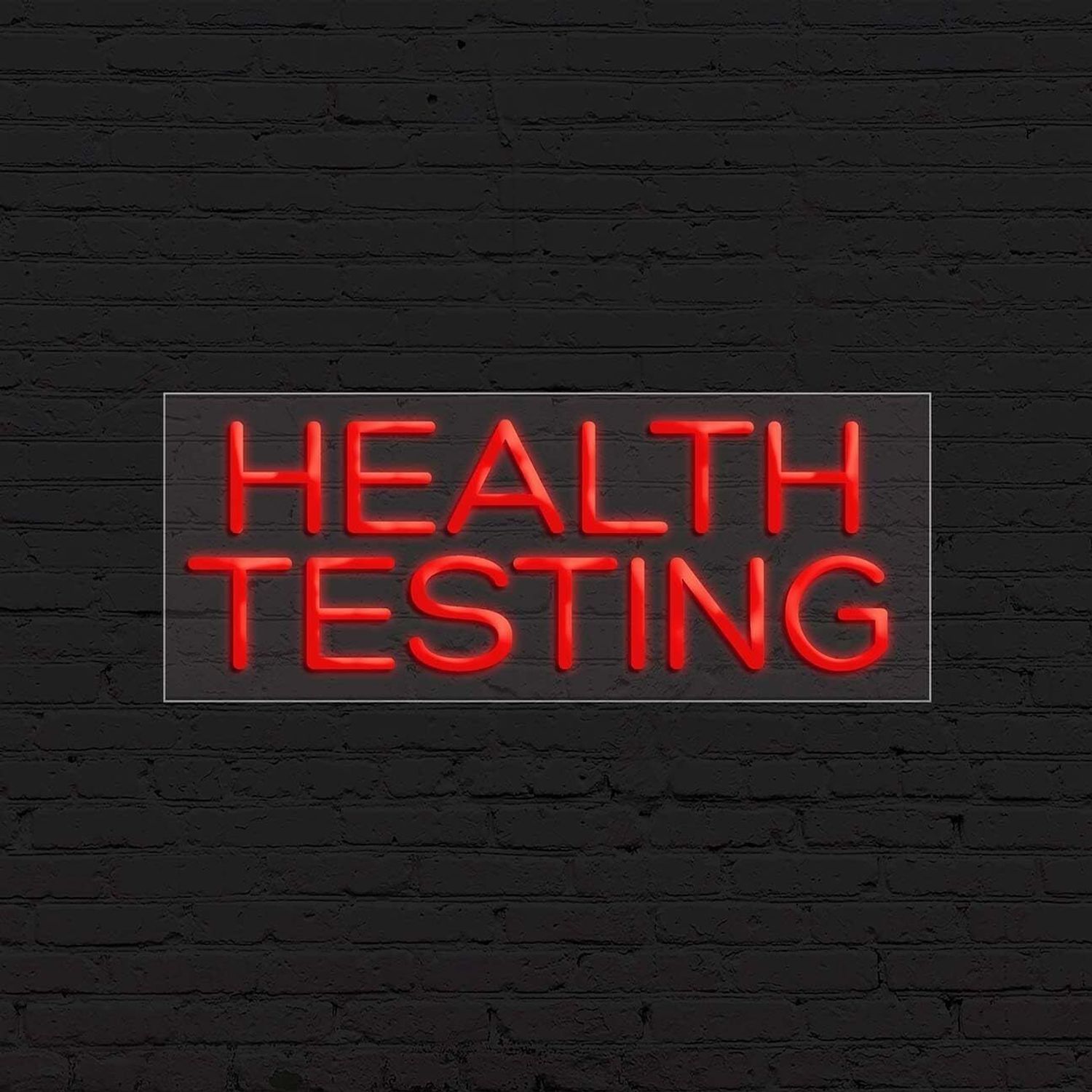Health Testing Neon Sign for Retail Display | LED Flex Neon | 30"W x 12"H x 1"D