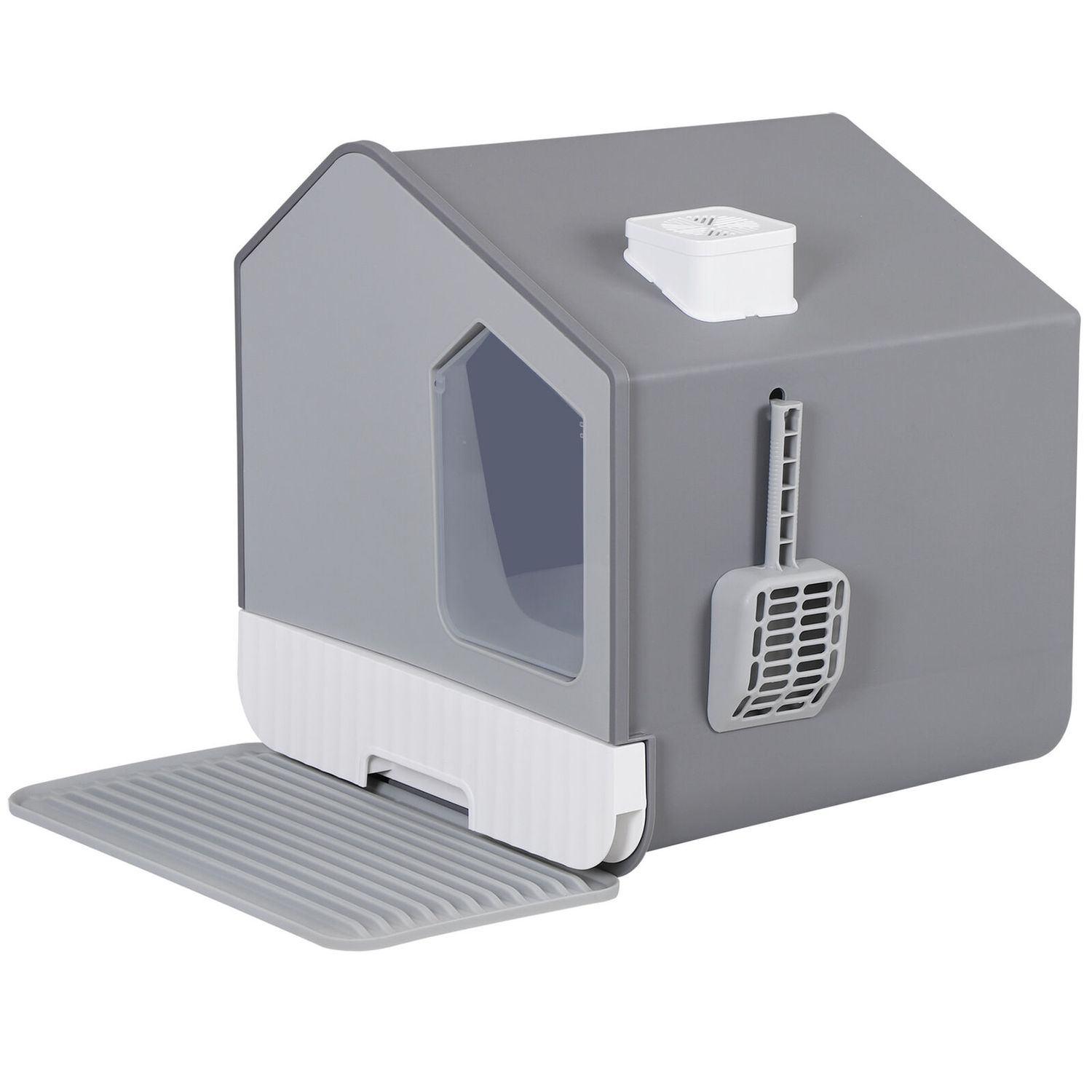 Cat Litter Box with Litter Mat and Scoop Anti- Splashing Easy Clean Odor Control