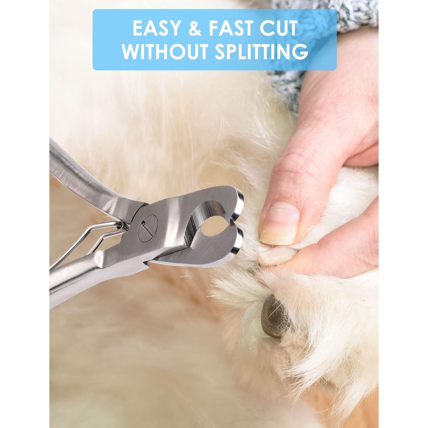 Gobeigo Upgrade Wide Open Dog Nail Clippers for Large Dogs Cut Like Butter He...