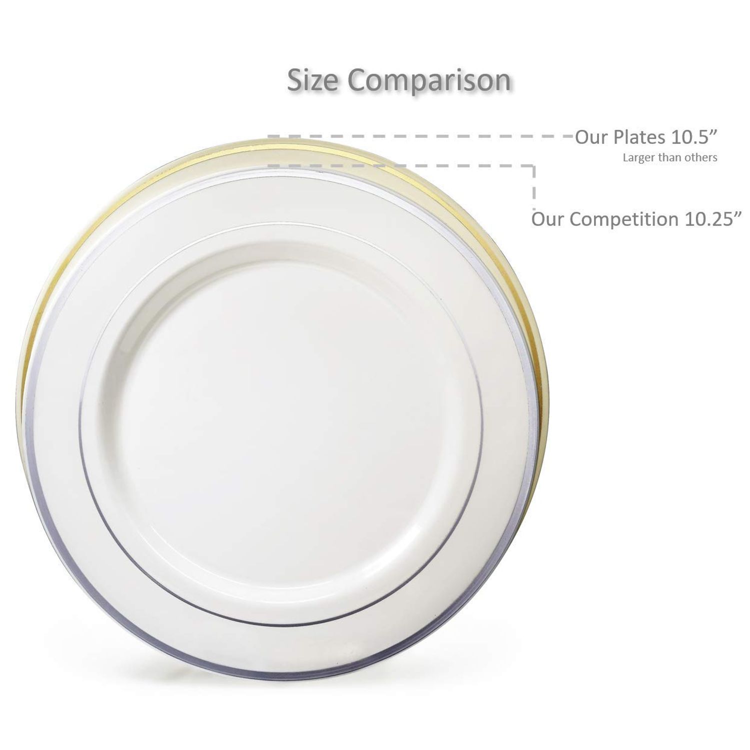 " OCCASIONS " 300 Pcs Set & 60 GuestWedding Disposable Plastic Plate & Silverware Combo Set (Diamond White & Silver plates, Silver Silverware)