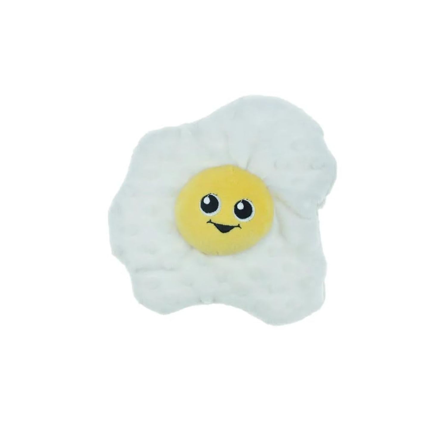 PUREPET Plush Squeaker Toys for Small to Medium Dogs Food Junkies Funny Snack Characters (7 Inch Fried Egg)