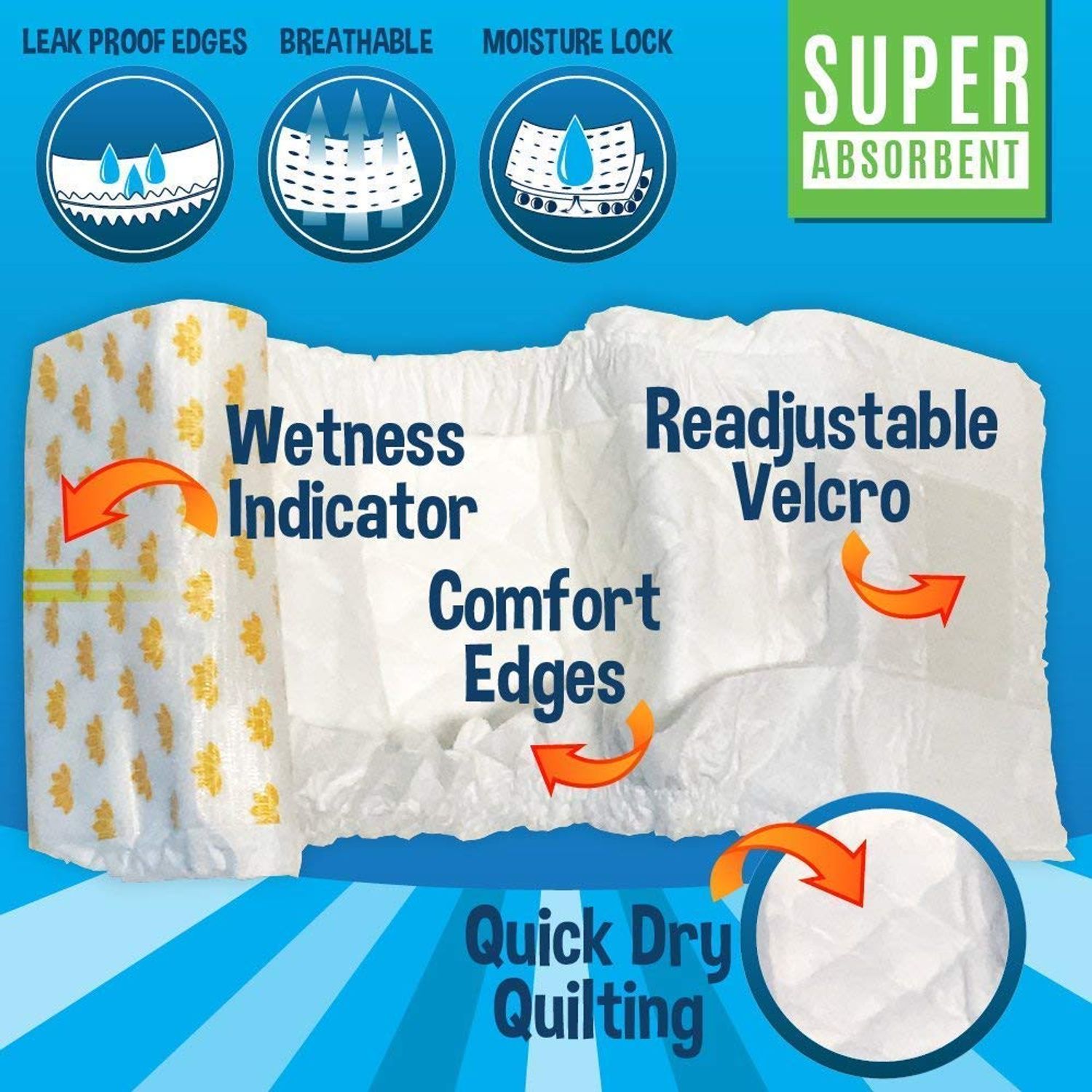 Bodhi Dog Disposable Male Dog Diapers | Super Absorbent Leak-Proof Fit | Premium Adjustable Male Dog Pee Wraps with Moisture Control & Wetness Indicator | 20 Count Medium Size