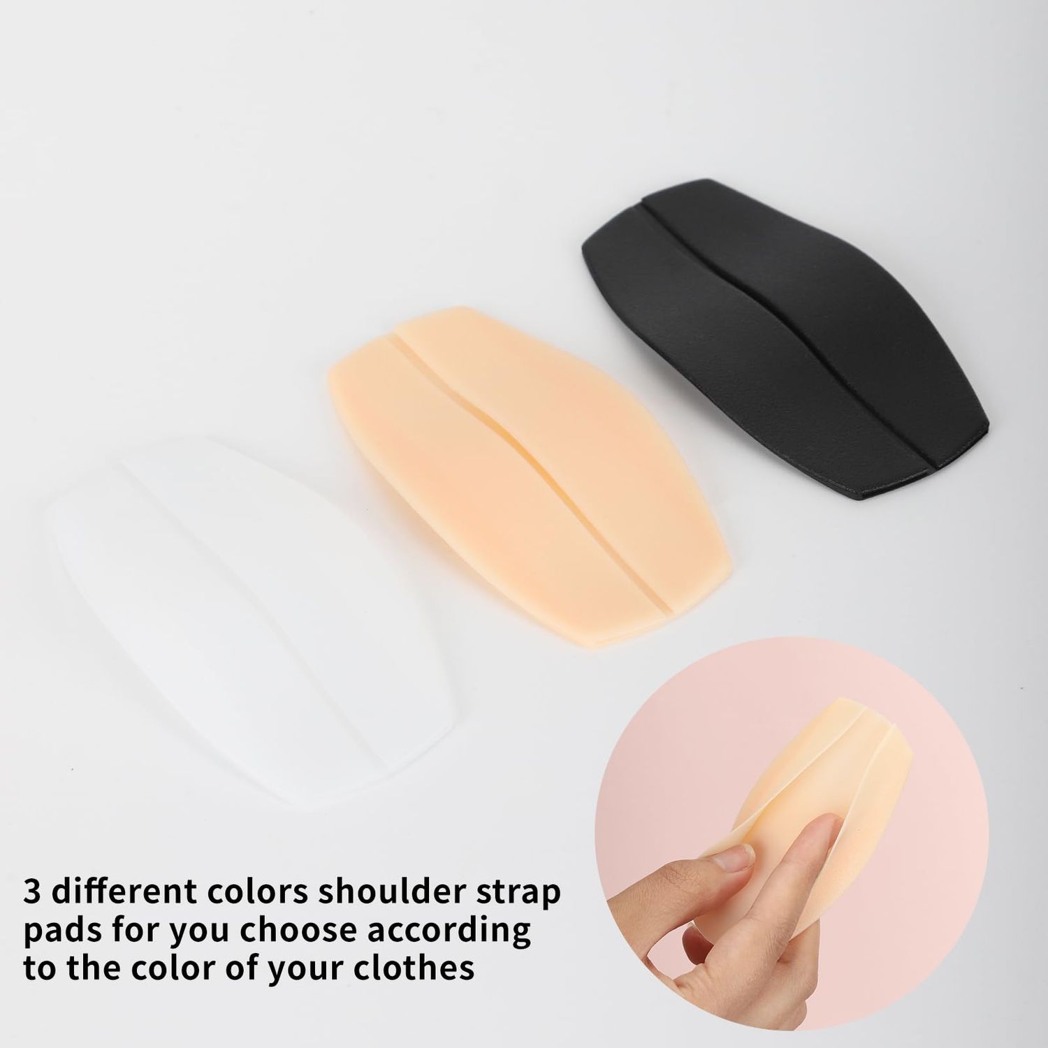 YOYOSTORE 3 Pair Silicone Bra Strap Cushions Holder Non-Slip Pliable Shoulder Protectors Pads Ease Shoulder Multicoloured