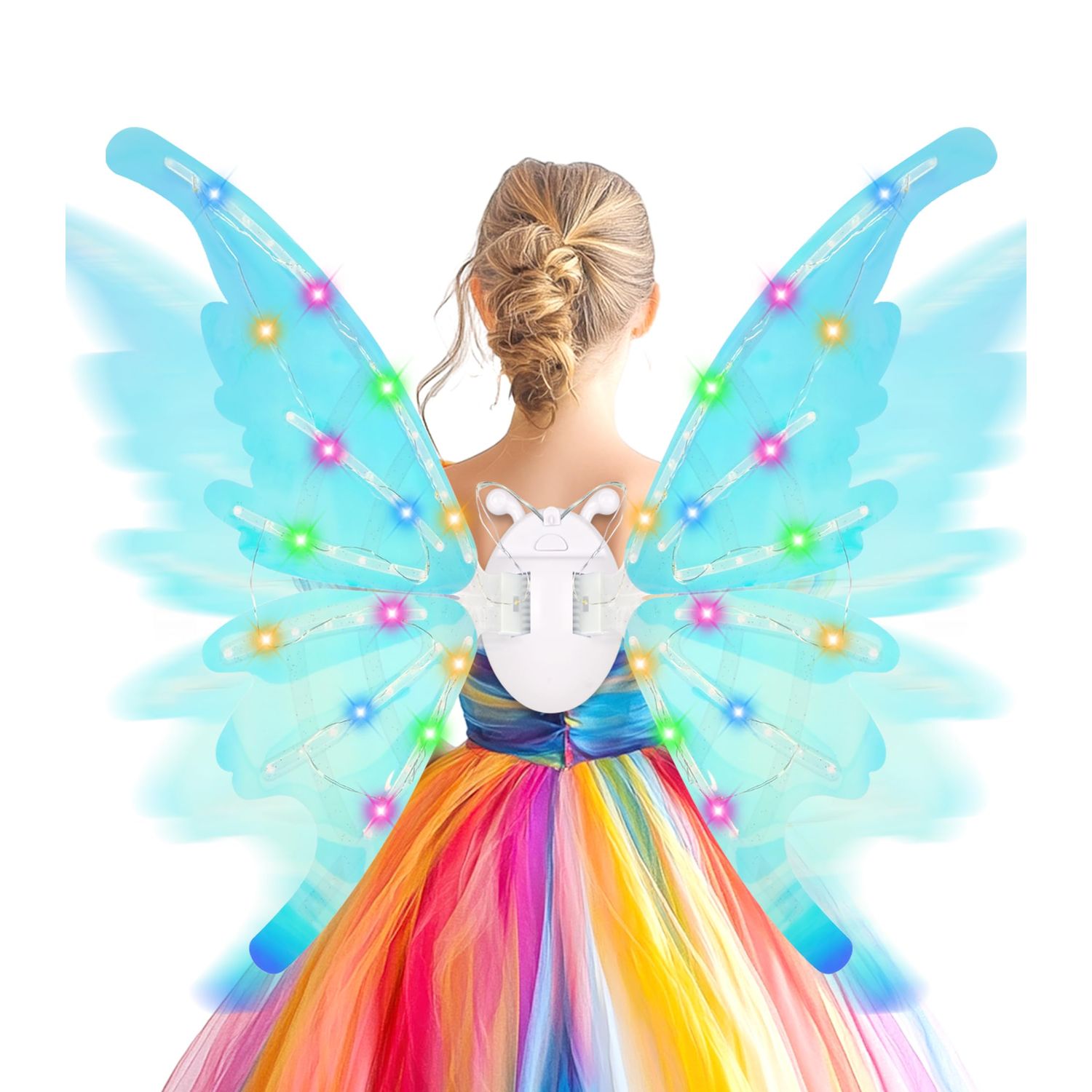 Audairex Light Up Butterfly Wings with LED Lights,Electric Fairy Angel Wings for Girls,Pet Sparkling Glowing Wings for Dog,Toy for Kids as Birthday Christmas Gift,Cosplay Princess Dress Up Party