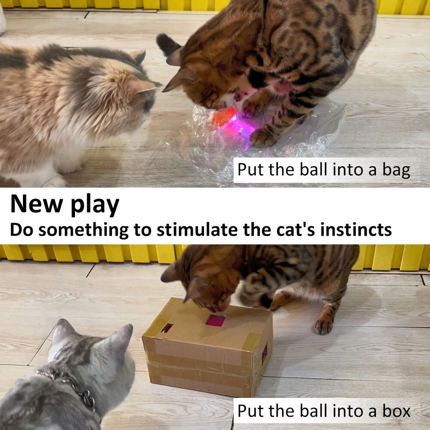 Smart Cat Toys Balls USB Rechargeable 3 Working Modes Automatic Interactive Ball