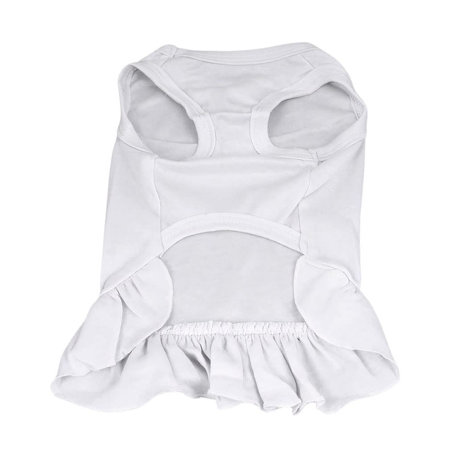 Let's Go Camping Dog Sundress - Tent Dog Dress Shirt - Camping Dog Clothing - White, S