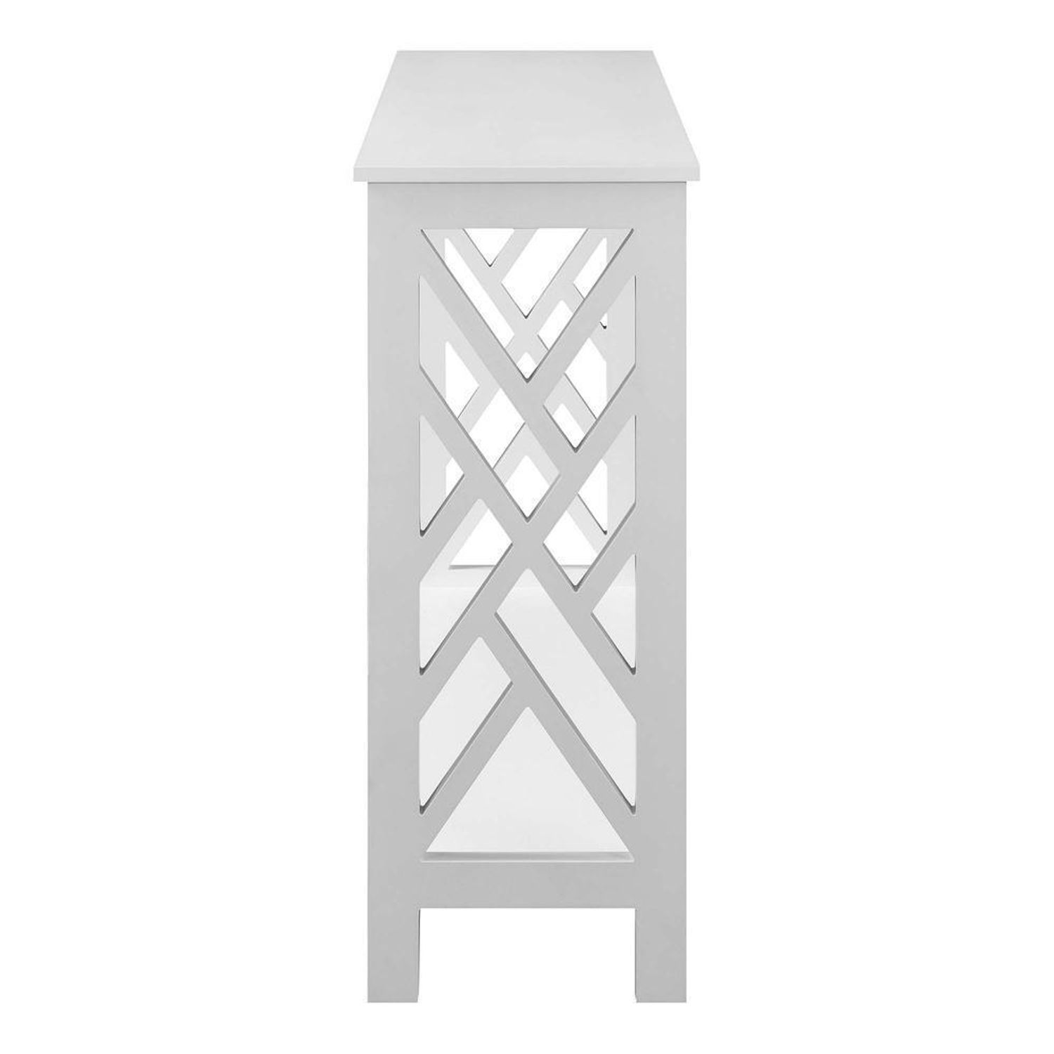 Titan Console Table with Shelf, White