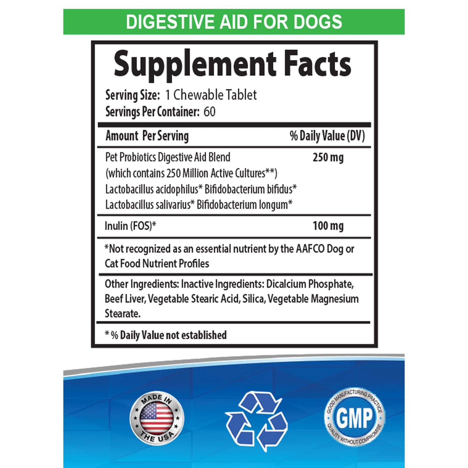 HAPPY PET VITAMINS LLC Digestive Care i/d Dog Food - Dog Digestive AID - Natural PROBIOTIC and PREBIOTIC Blend - Optimal Gut and INTESTINE Health - Dog probiotic Enzyme - 2 Bottles (120 Treats)