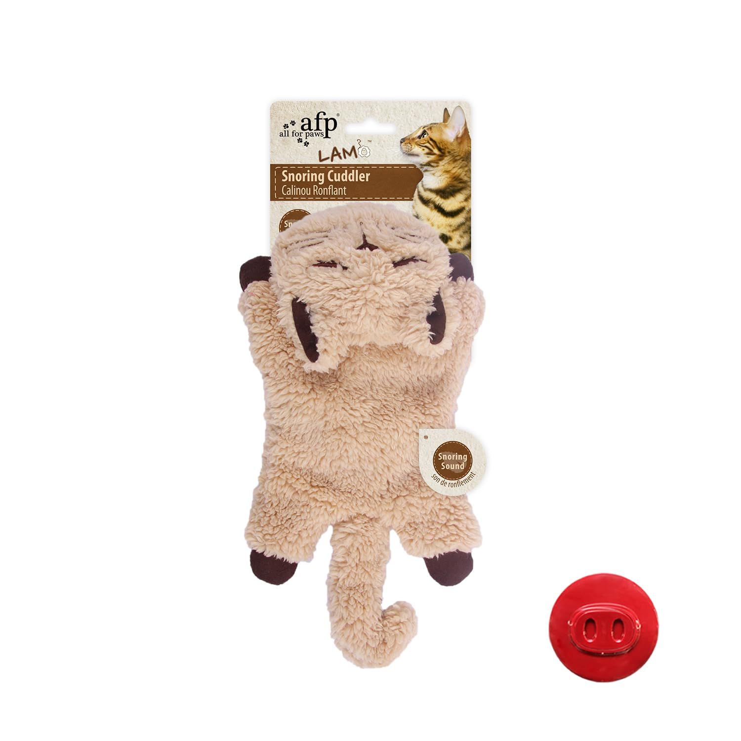 ALL FOR PAWS Cat Toys for Indoor Cats, Purring Cat, Catnip Toys, Cat Plush Toy, Cat Pillow, Anxiety Toys, Kitten Toys, Pet Toy