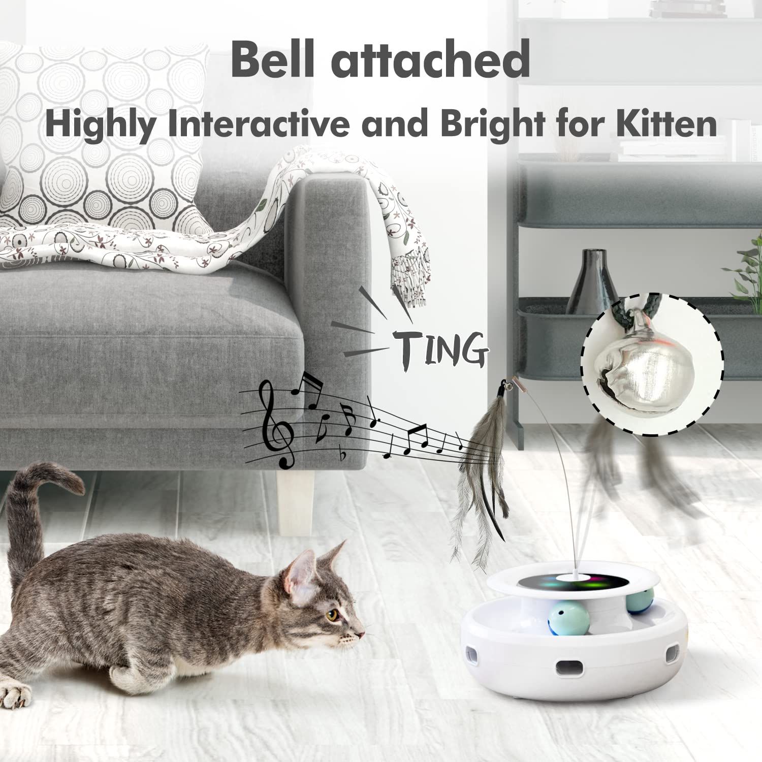 ORSDA 3in1 Interactive Cat Toys Replacement Attachments 7PCS Cat Teaser Toy Refills Cat Wand Attachments