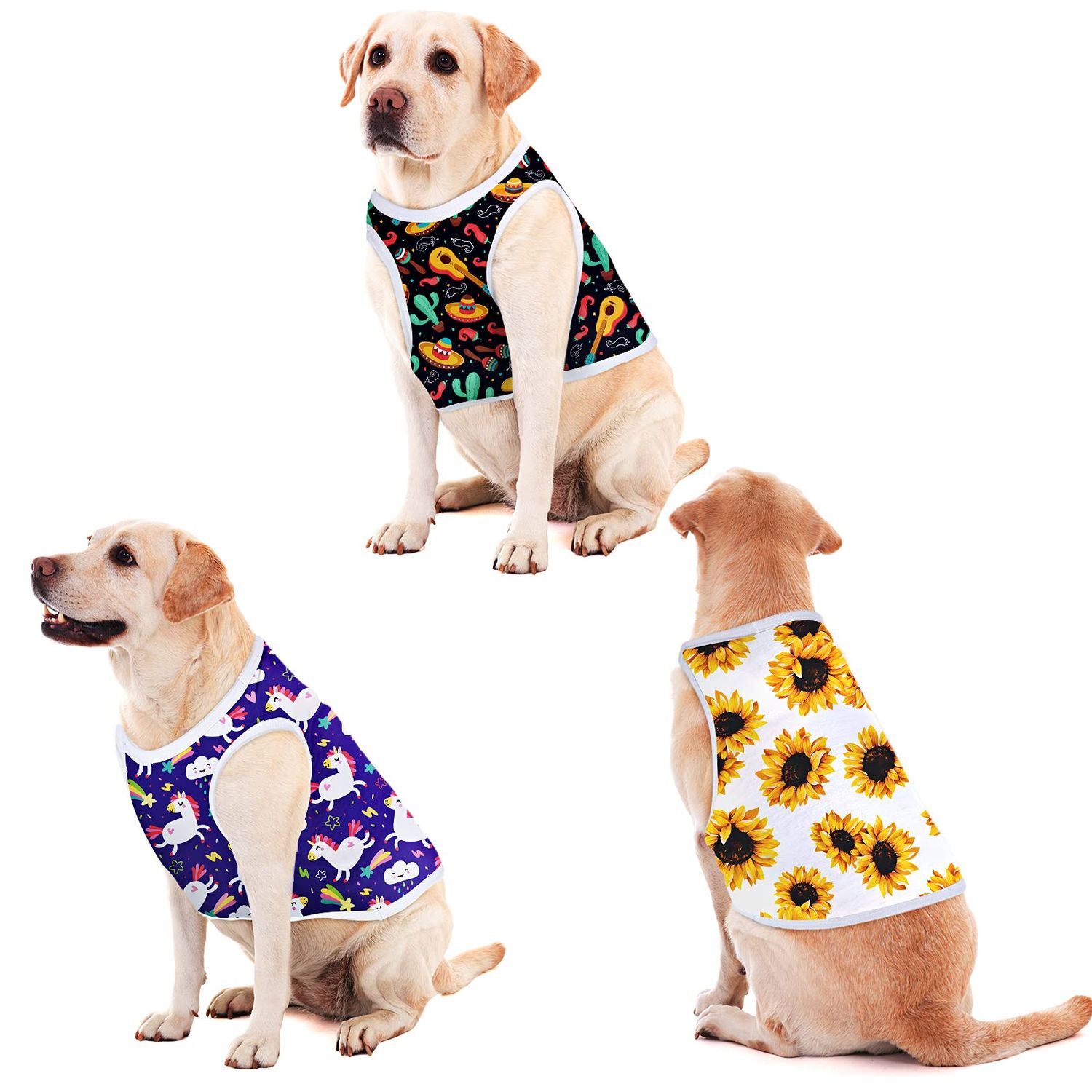 8 Pieces Sublimation Blank Dog Shirt, Heat Transfer Dog Apparel Pajamas, Heat Press Lightweight Puppy Vest, Cool Breathable Clothes for Small Medium Wearing(S)