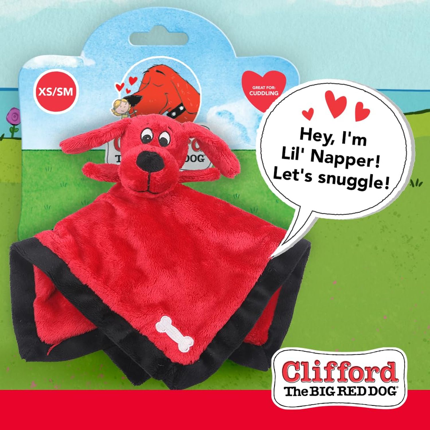 Clifford® Lil' Napper 9.5" Plush Dog Toy for Puppies | Soft, Cuddly Puppy Toys to Keep Them Busy | Squeaker, Crinkles, Cozy and Durable