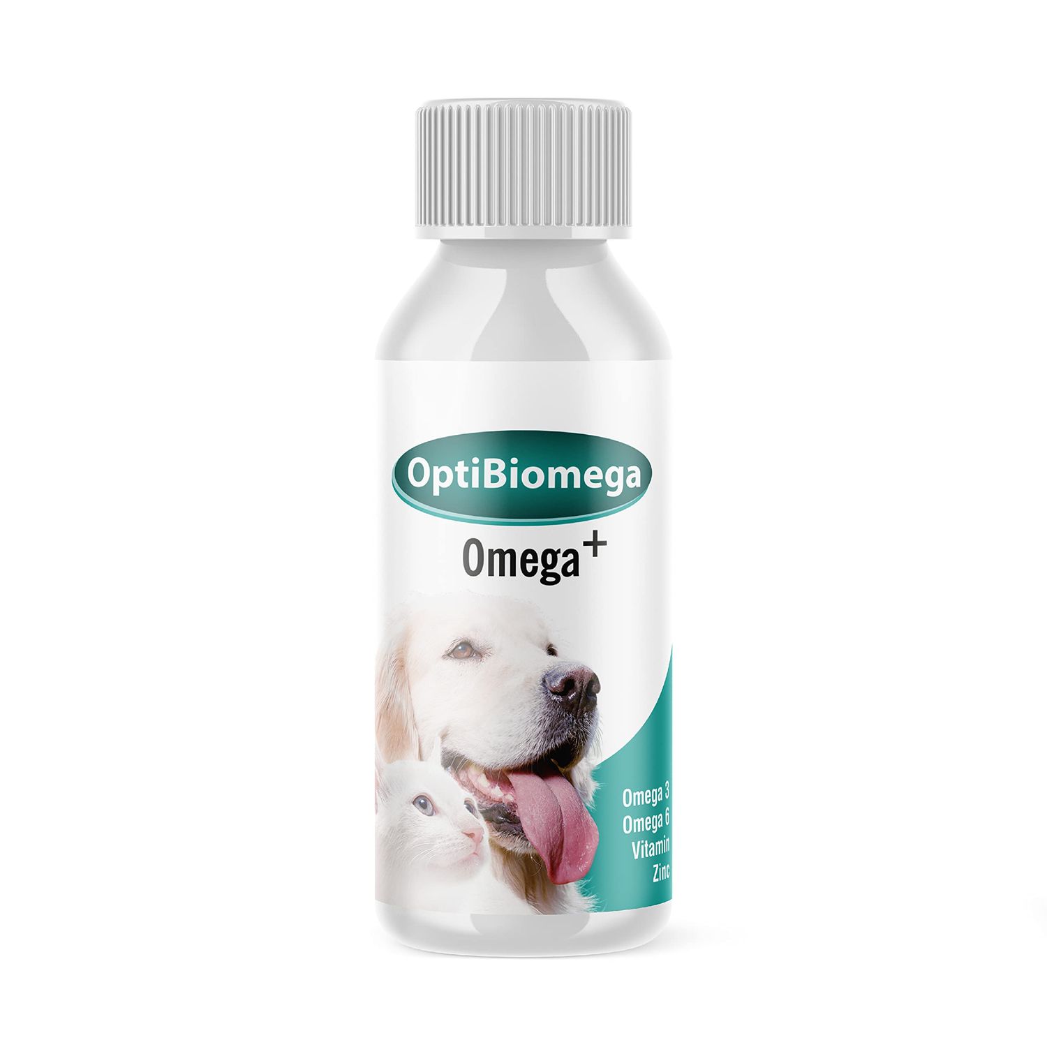OptiBiomega Fish Oil for Dogs & Cats, Vitamins & Supplements Skin and Coat, Zinc, Omega 3 & Omega 6 Fatty Acids Support Immune Supplement, 3.38 fl oz