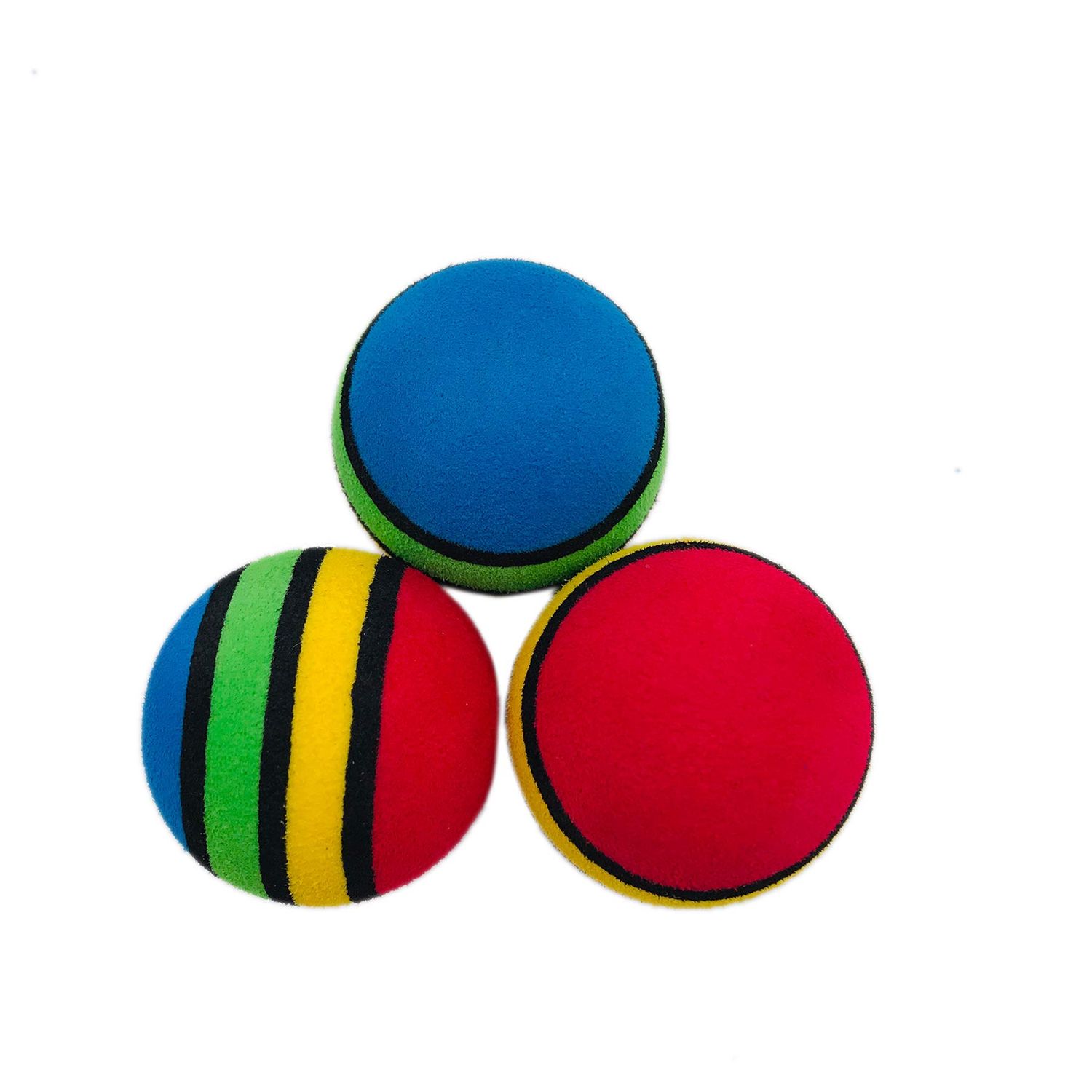 PET SHOW 15pcs 1.4" Interactive Cat Toy Balls for Indoor Cats Colorful Rainbow Soft Foam Kitten Toys Ball for Small Dogs Puppies Quiet Playing Stuff