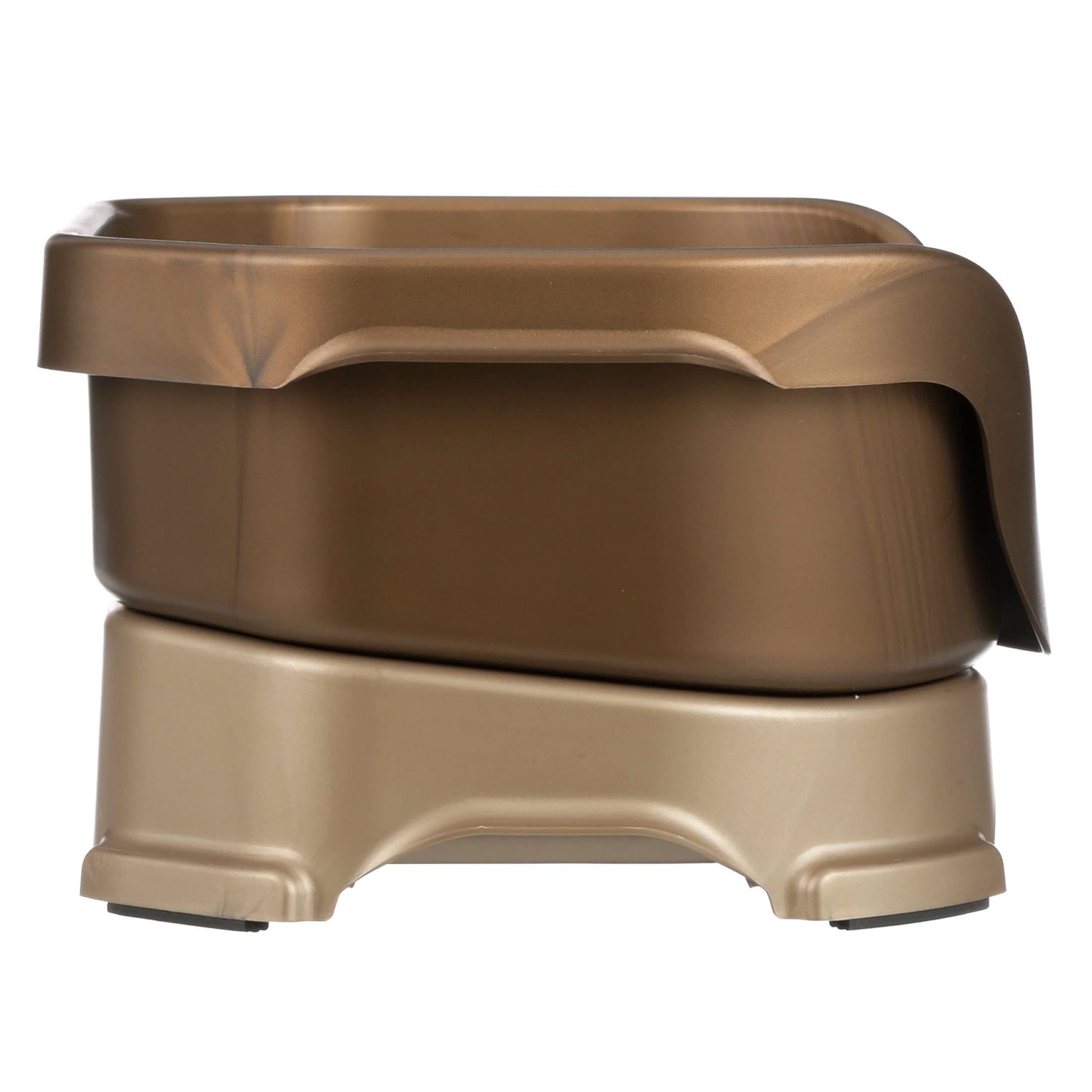 Neater Feeder - Deluxe Model - Mess-Proof Cat Bowls (Cat, Bronze) - Made in USA - Elevated, No Spill, Non-Tip, Non-Slip, Raised Stainless Steel Food & Water Pet Bowls