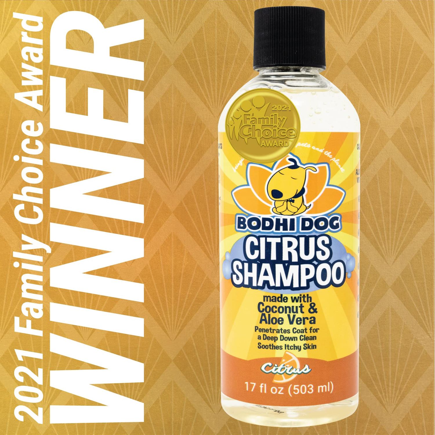 Bodhi Dog New Refreshing Orange Citrus Dog Shampoo | Deep Cleaning Formula with Coconut and Aloe Vera | Natural Soothing & Moisturizing Pet Dog Puppy and Cat Wash (17 Fl Oz)